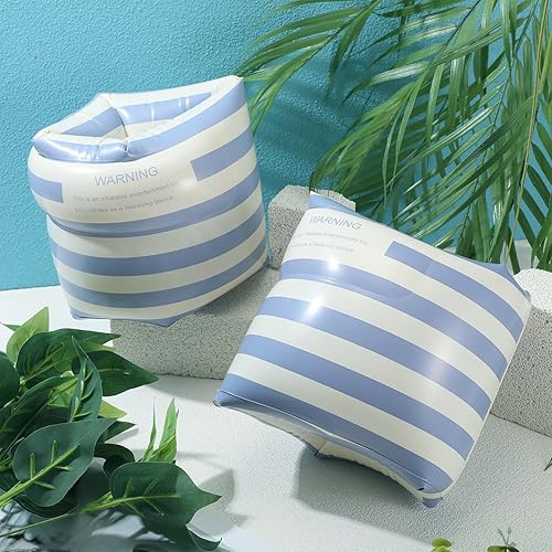 Miniatura 4 de Flotadores de brazo inflables de PVC, bandas de brazo a rayas, flotadores de piscina, flotadores de brazo de natación, anillos flotantes para