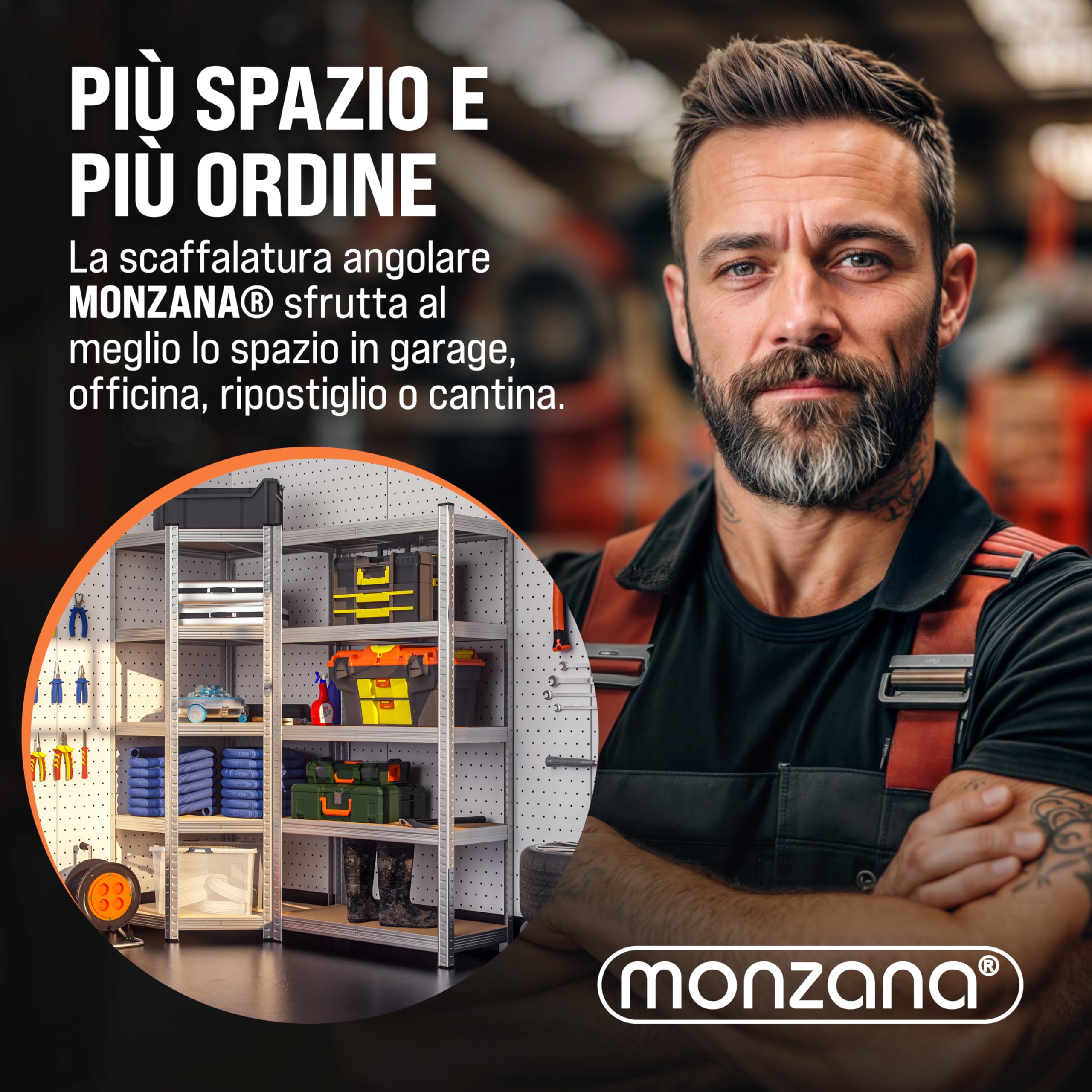 Monzana® Scaffale Metallo Angolare Garage 180x70x40 875kg 5 Riapiani Scaffali Cantina Scaffalatura Angolare Scaffale Salvaspazio Mobile Metallo
