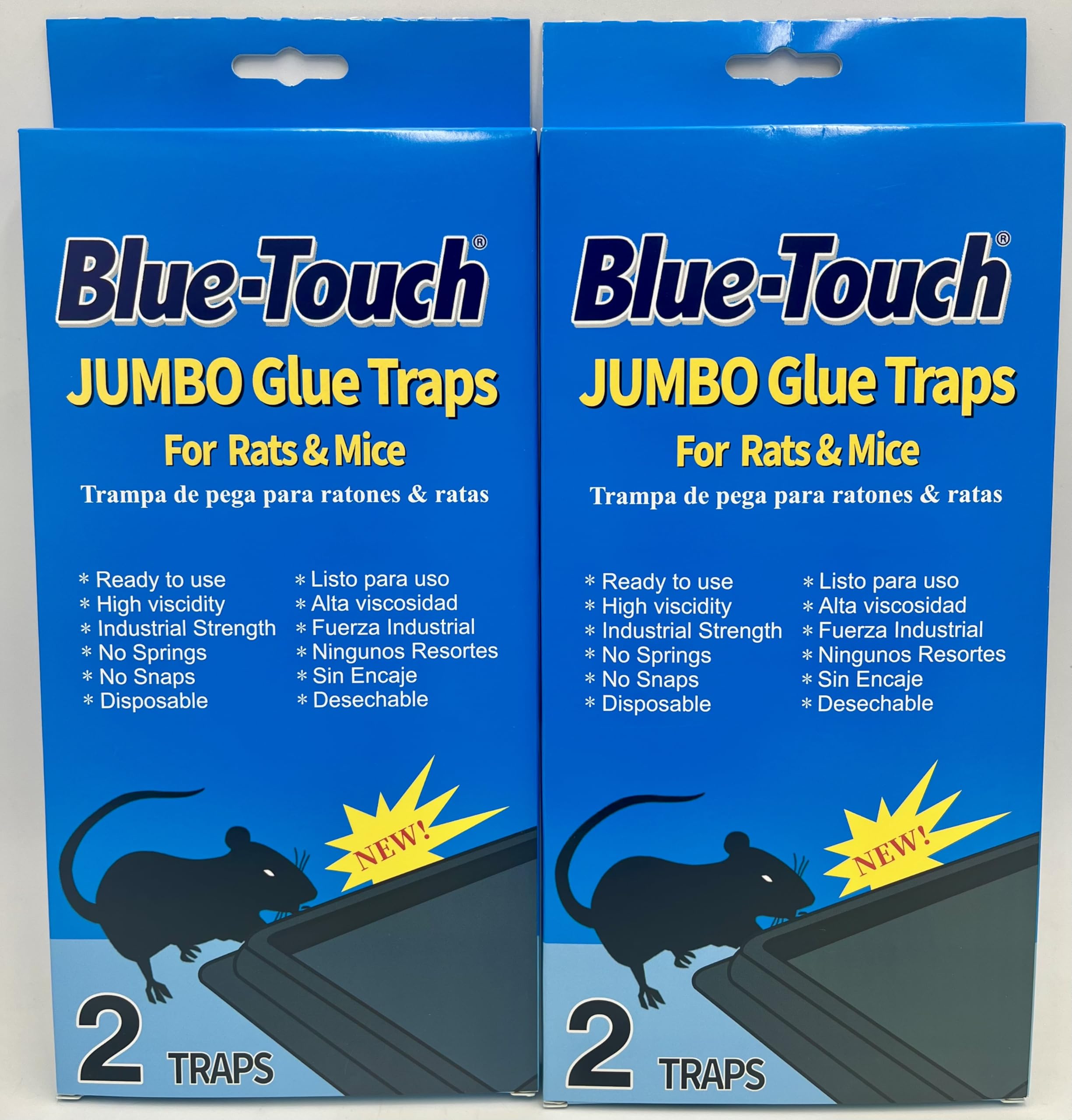 2 Packs of 2 Blue-Touch Jumbo Rat, Mice, and Snake Traps Total 4 Traps)