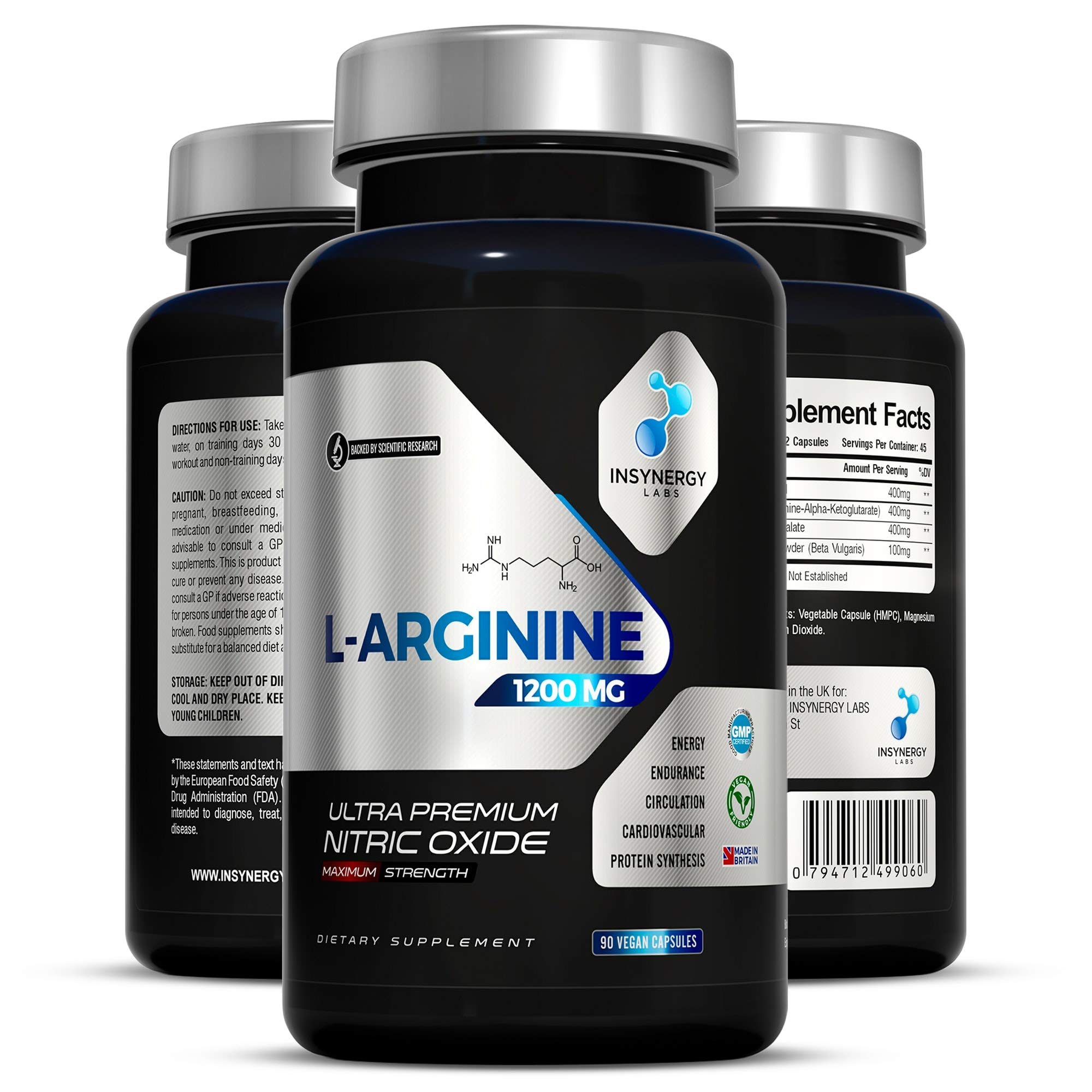 Ultra Premium Nitric Oxide Supplement 1200mg Highest Strength L