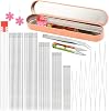 100 Pcs Beading Needles Set,75 Pcs Long Straight Beading Thread Needles 18 Pcs Big Eye Beading Needles with Threader, Needle Bottle, Yarn Scissors,Tweezers for Bracelets and Jewelry Making