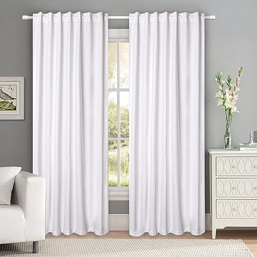 Hausattire Cortinas de algodón con ojales de 50 x 84 pulgadas, juego de 2 paneles de ventana semitransparentes para granja, sala de estar,