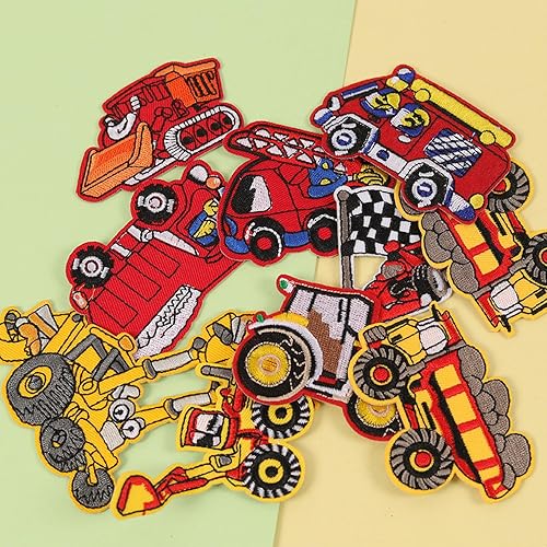 Miniatura 9 de 11 parches para coser para automóvil, vehículos de construcción, camión, excavadora, diseño de carreras, apliques de automóvil, parche de bricolaje