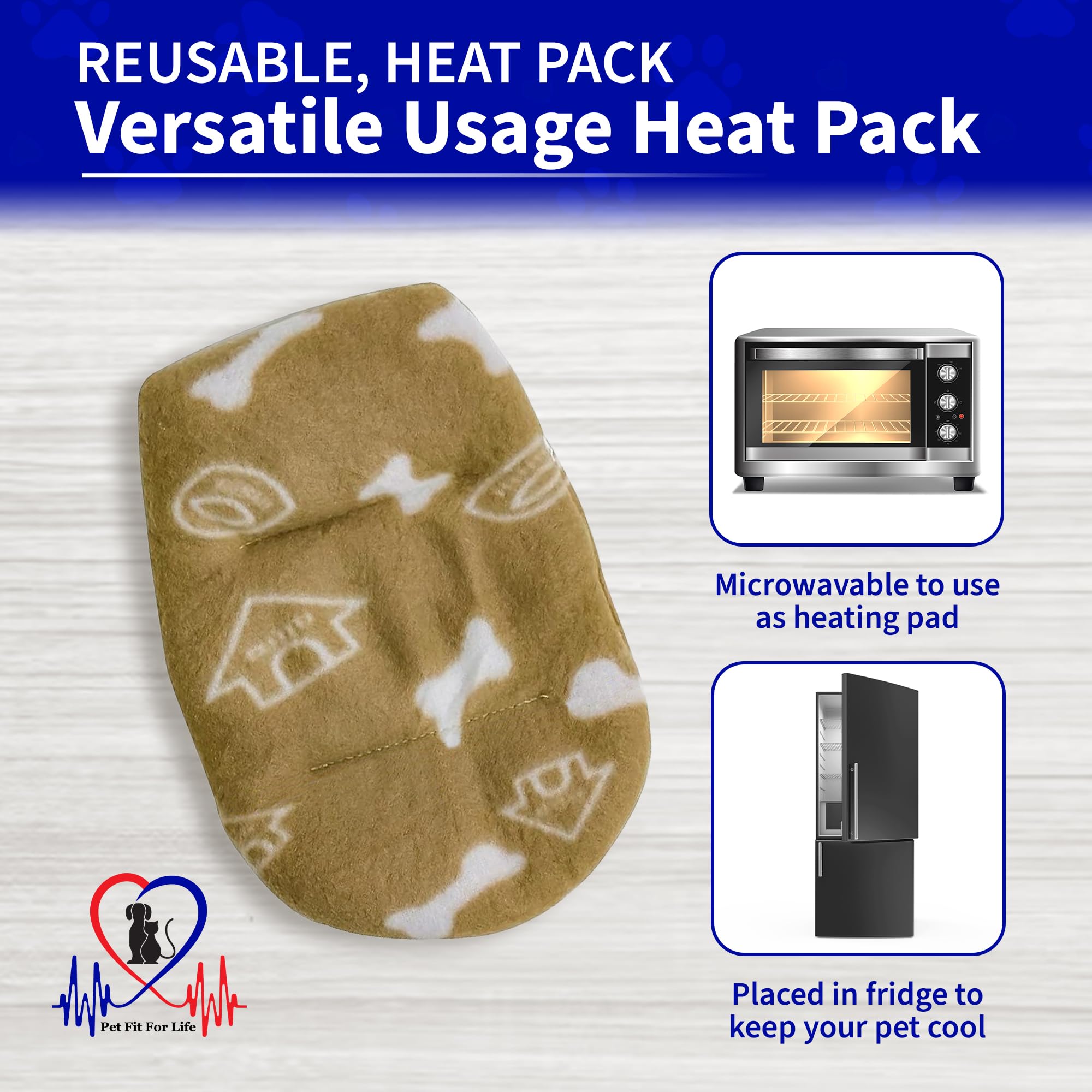 Pet Fit For Life Heartbeat - Juguete para perros con calor para calmar la ansiedad, ayuda para dormir para cachorros con simulador de latido cardíaco recargable por USB e inserto de almohadilla de