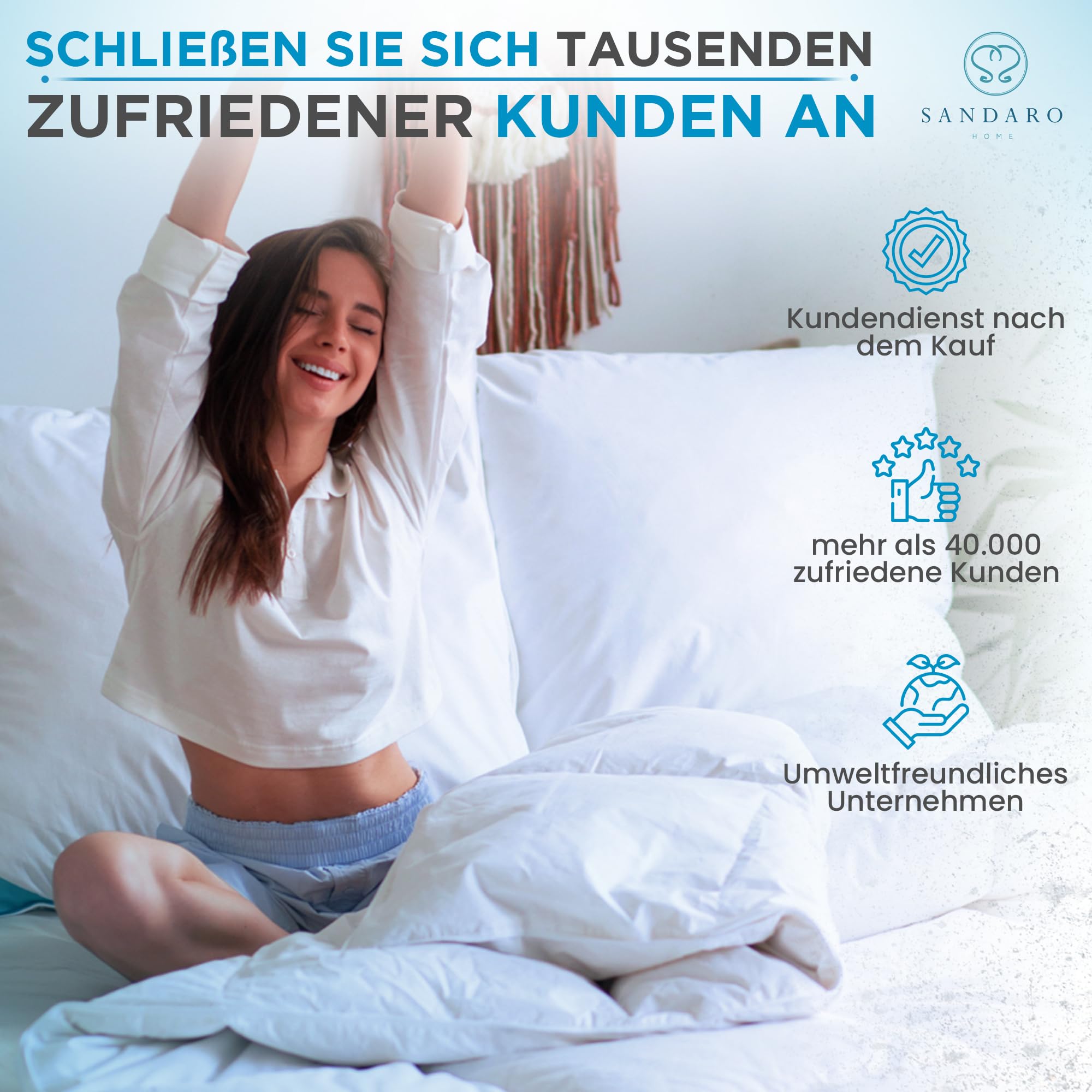 Daunendecke 200x220 mit 70% Daunen 30% Federn | Bezug aus Baumwolle | Warme Decke, Winterdecke | Bettdecke Daunen | Bettdecke 200x220 Winter | 100% Natur | Öko-Tex Zertifiziert (1800gr)