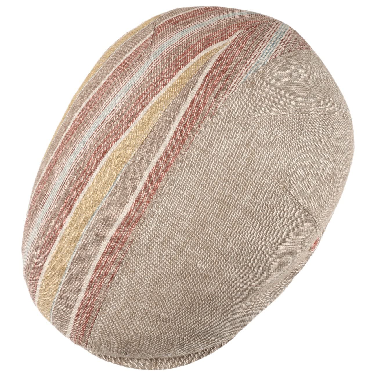 Mayser Jasper Stripes Linen Cap Men Beige 7 1/8
