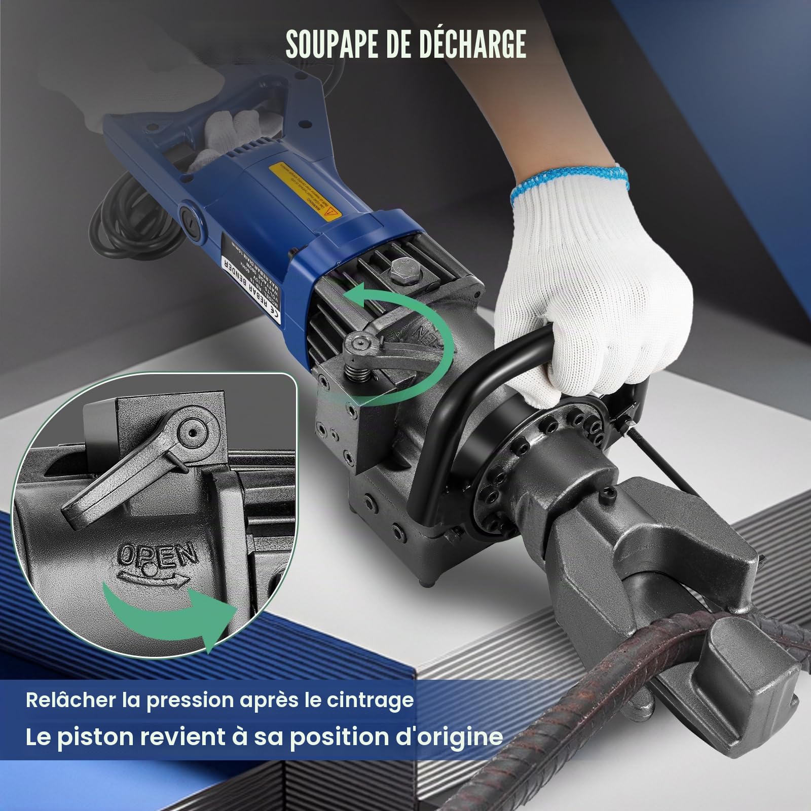 Huanyu Cintreuse électro-hydraulique pour armatures, 4-16mm, 0-130° (RB-16)