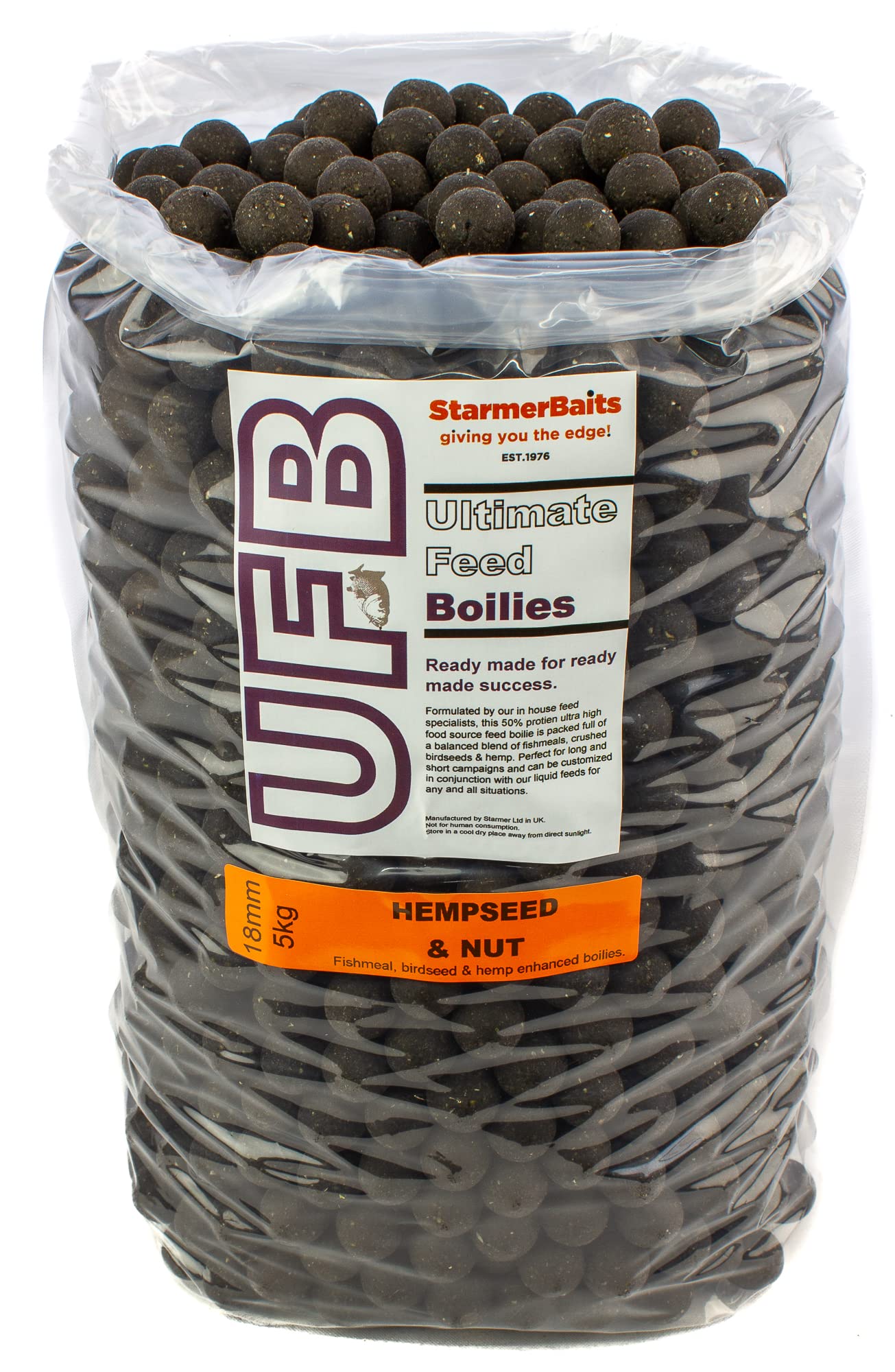 starmerbaits Ultimate feed boilies / 18mm / 5kg / Hempseed & nut — image 1