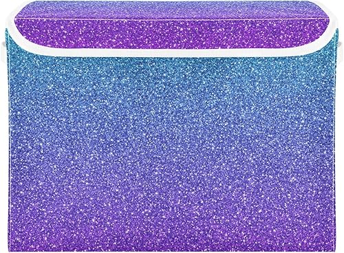 GAIGEO Organizador de armario con purpurina verde y morado, almacenamiento y organización, cubos de almacenamiento apilables, almacenamiento para