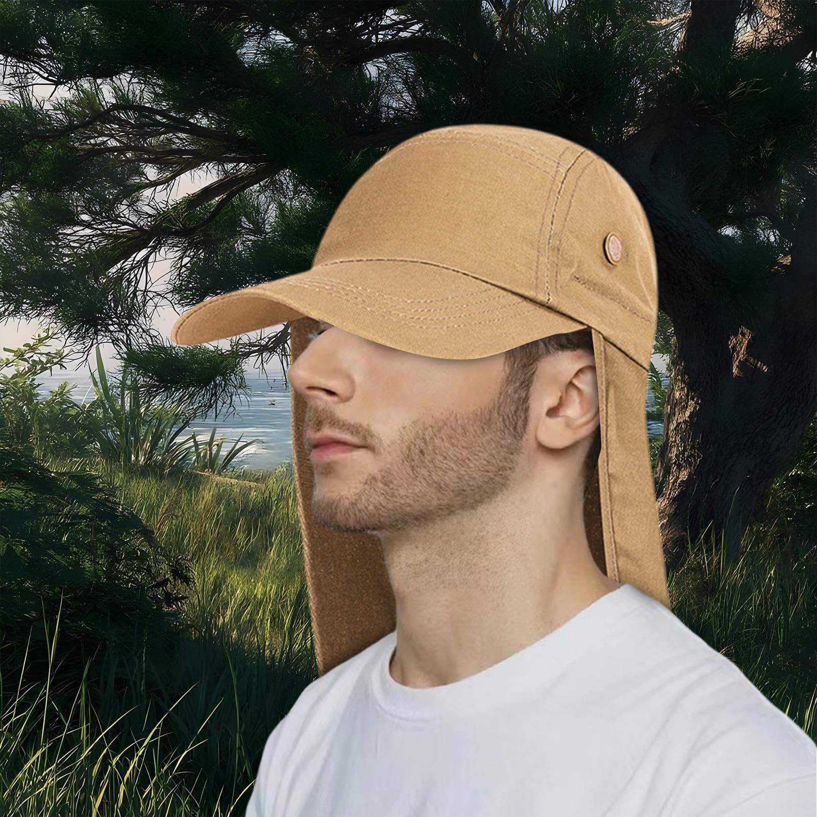 Sombrero de sol, gorra de malla, protección UV de 14.17 pulgadas con capa, diseño ligero de ajuste ajustable, gorras de cuello para pesca, viajes, golf, senderismo, ciclismo