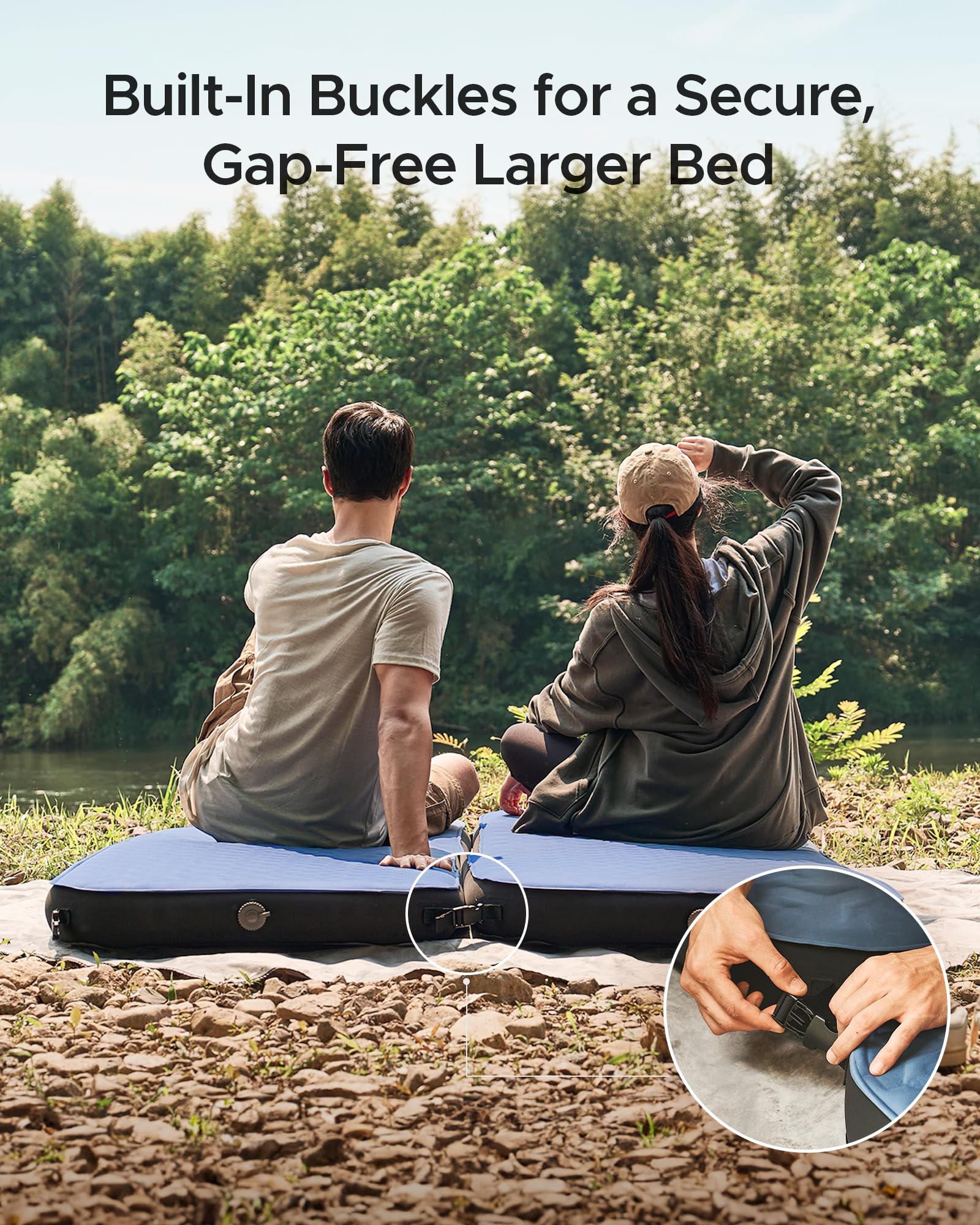 ACACIA Almohadilla de Dormir autoinflable de 4 Pulgadas de Grosor con Espuma, innovadora Estructura telescópica en Forma de Y, colchón de Aire ultraportátil para Acampar con Bolsa de Bomba, Cama de