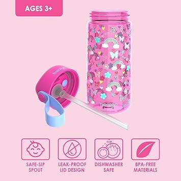 Bentgo Kids Lunch Bag Set Water Bottle - New & Improved 2023 (Rainbows and Butterflies)