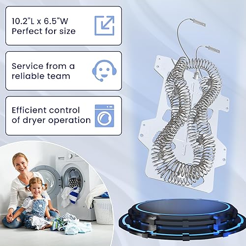 Miniatura 5 de Elemento calefactor del secador DC47-00019A compatible con secador Samsung dv42h5000ewa3 dv45h7000ewa2 dv48h7400ewa2 dv40j3000ewa2 dve50m7450wa3