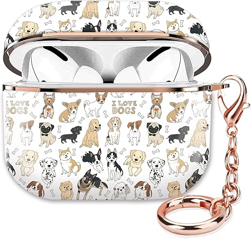 Funda para Airpod Pro 2, linda funda protectora para Airpod Pro de 2 generación, a prueba de golpes, con llavero de oro rosa para niñas, mujeres y