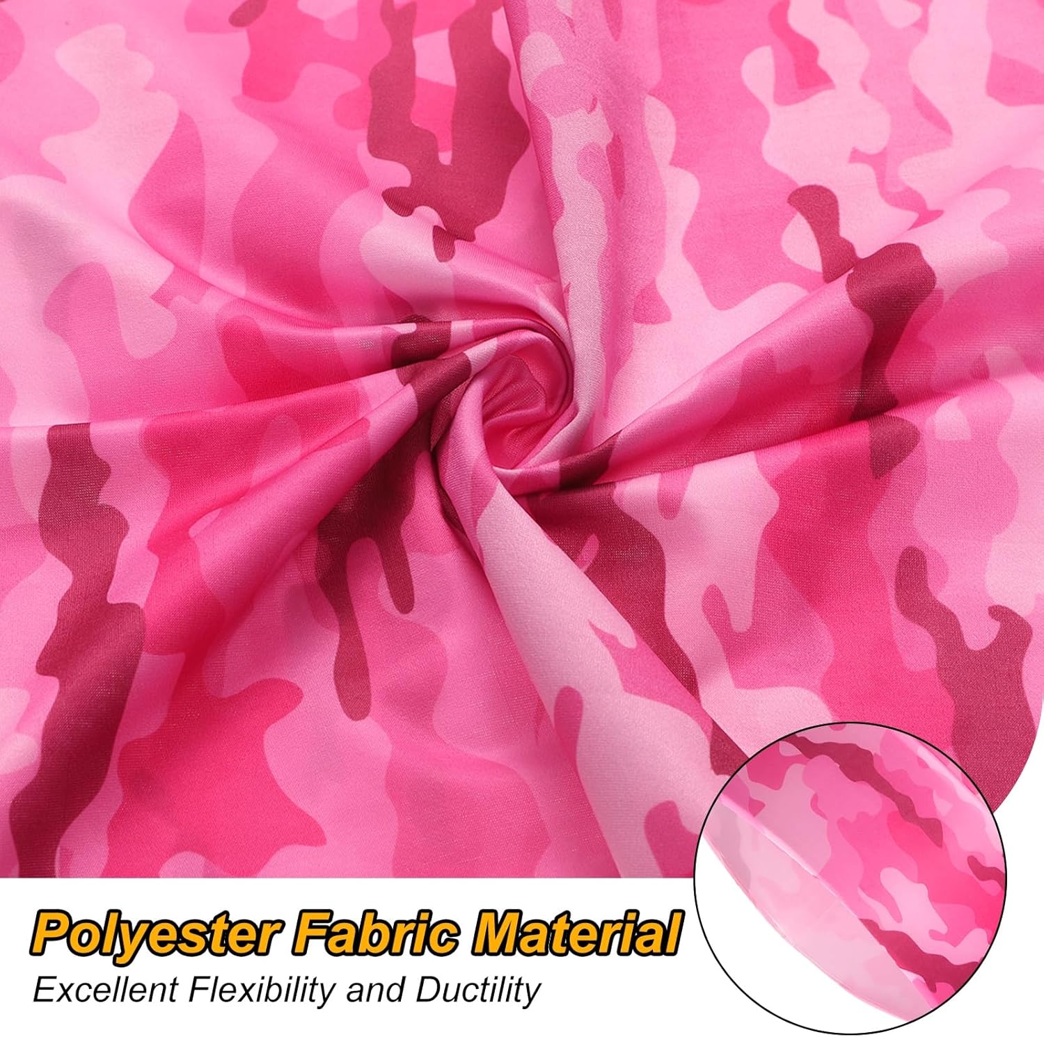 HARFINGTON 2pcs Summer Cooling Neck Gaiter Sun Protection Face Mask Fishing Neck Gaiter Unisex Sunscreen Breathable Bandana for Fishing Outdoor Sports, Camo Pink - Image 5