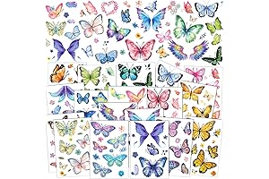 72 Sheets of Exquisite Fairy Temporary Tattoos: Captivating Wing Designs and Shimmering Butterflies