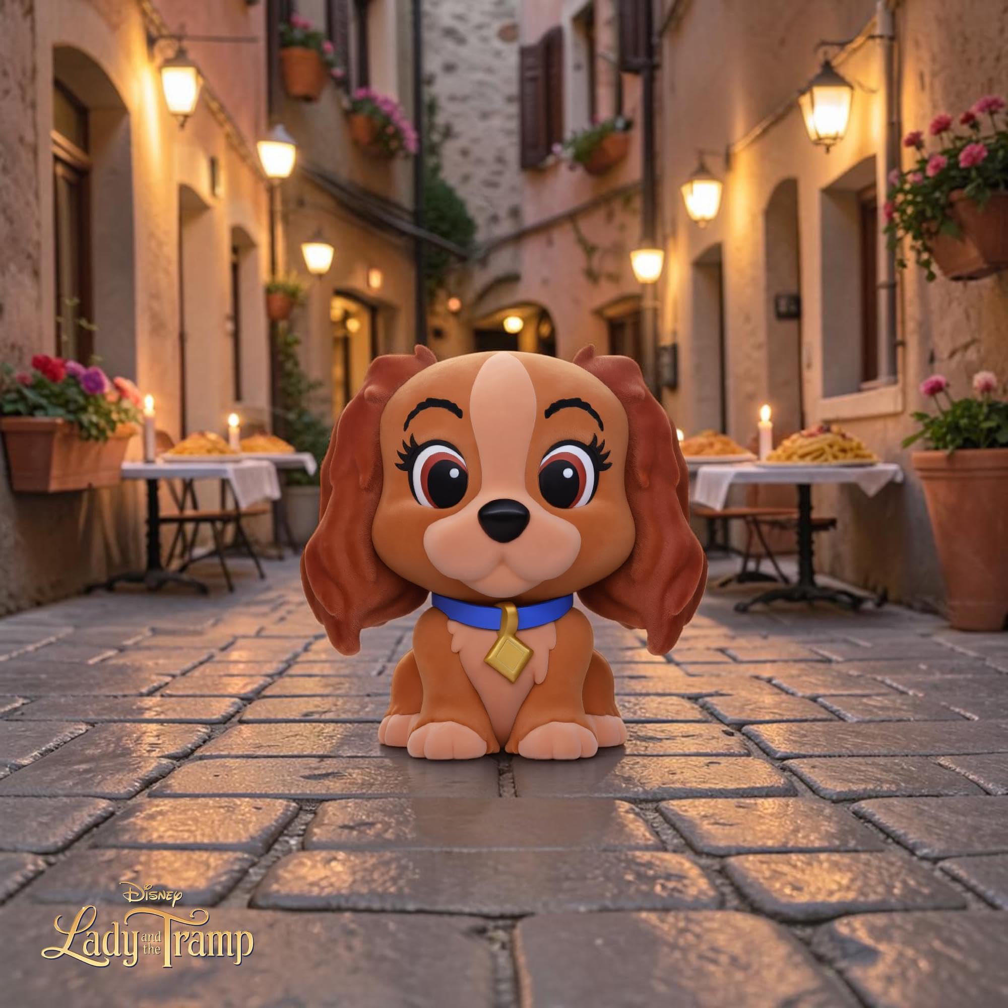 Lady Coin Bank Figurine - Disney Dog - Lady and the Tramp | Marchandise sous licence officielle