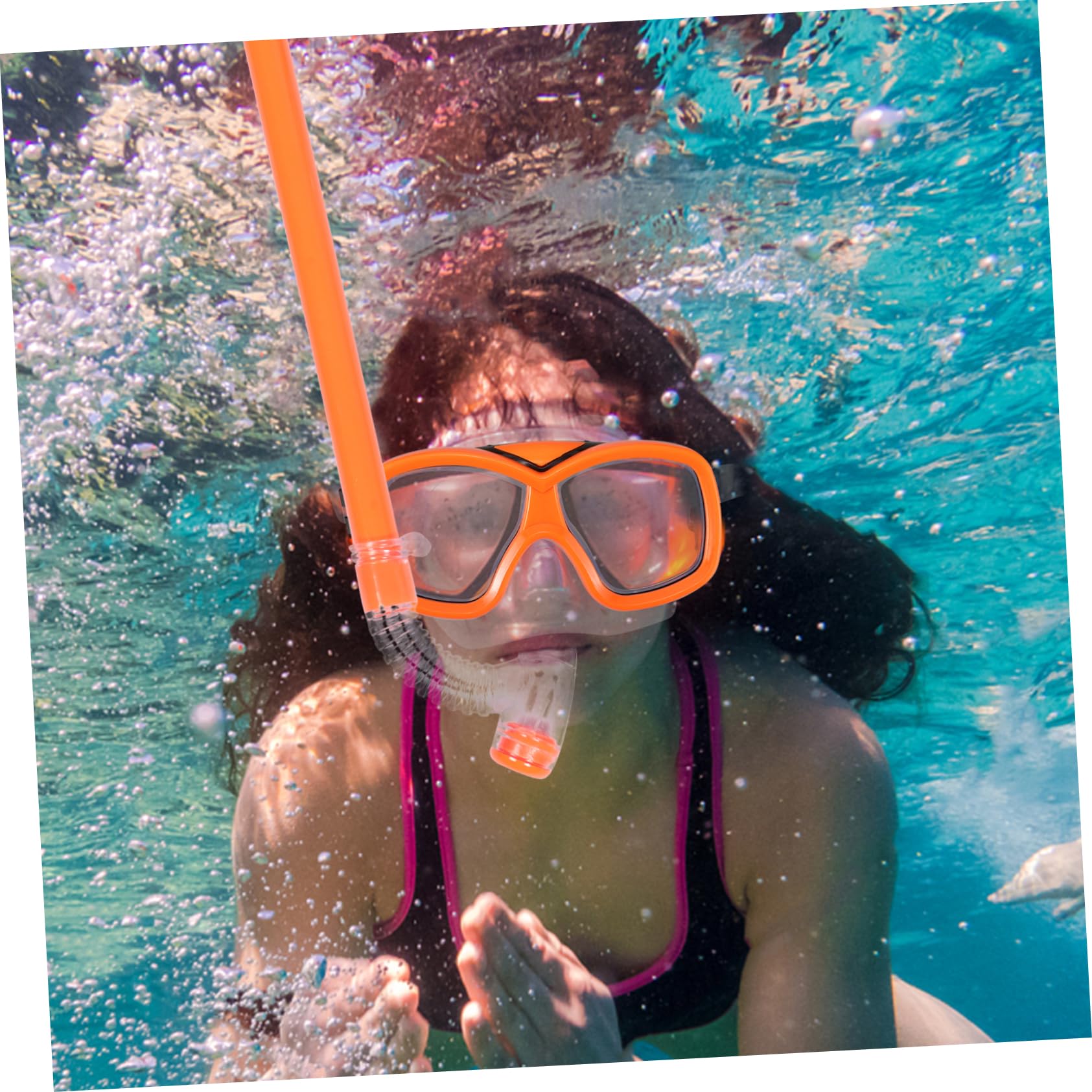 Kinder Schnorchelausrüstung Satz Trockenschnorchel Leichte Schnorchelmaske aus Silikon mit Kurzflossen für Schwimmen und Schnorcheln im Offenen Gewässer
