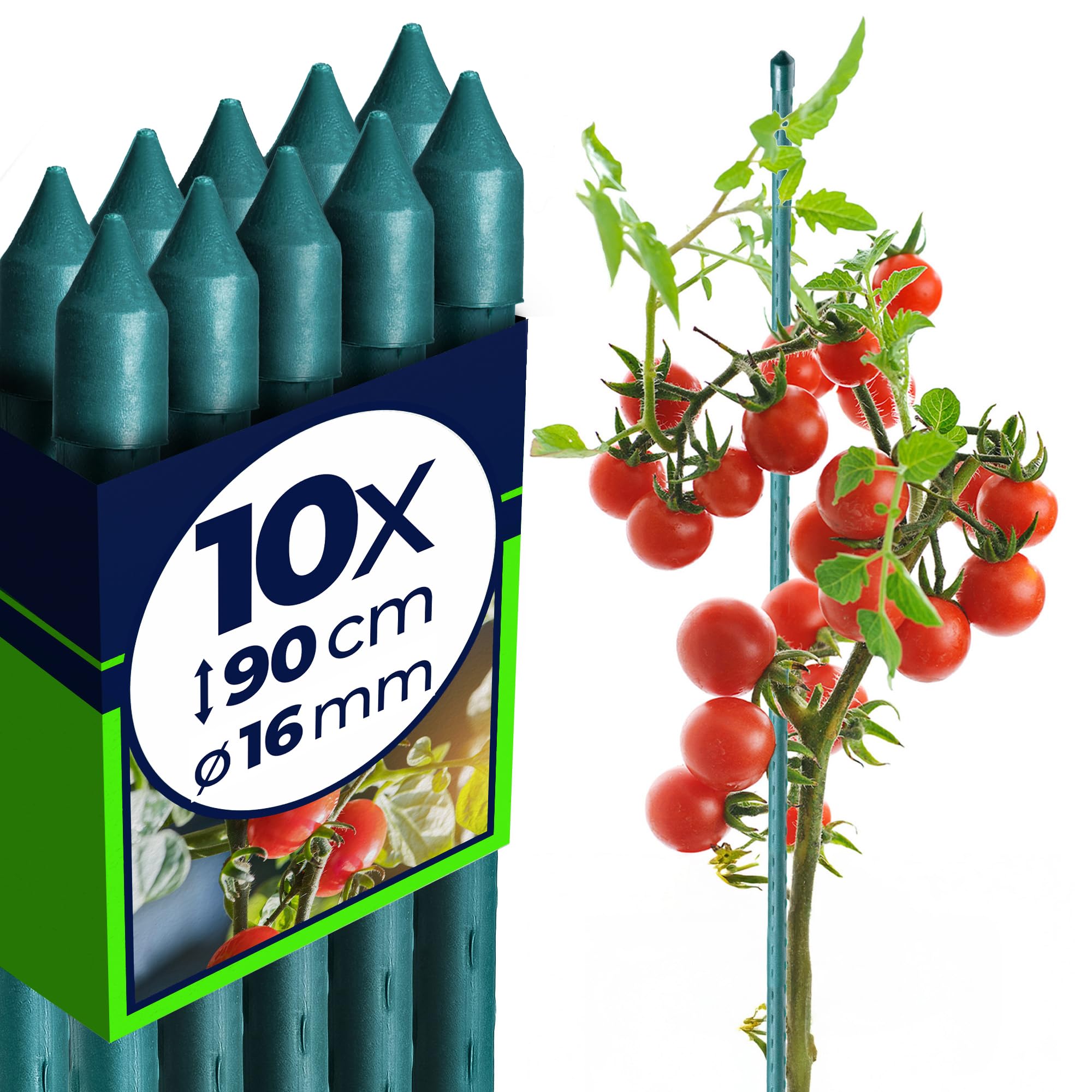 KADAX Pflanzstäbe Set – Beschichteter Stahl Rankstab, Pflanzenstütze & Tomatenstäbe für Garten, Wetterfest & Stabil