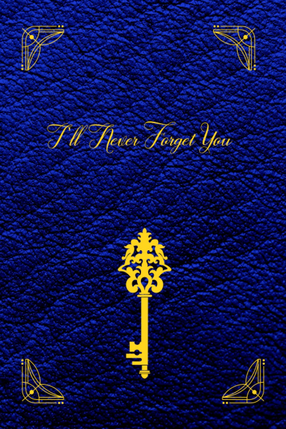 I'LL NEVER FORGET YOU: Password keeper Logbook with Large Format & Alphabetical Tabs for Internet Website Address Login Detail - PaperBack Medium size ... & Desk. Gold & Blue Medium Password Book