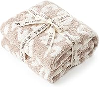 Snuggle Sac Reversible Beige Leopard Throw Blanket 50x60 - Ultra Soft Cozy Microfiber for Couch Bed Sofa, Perfect Women's Mom Birthday Gift