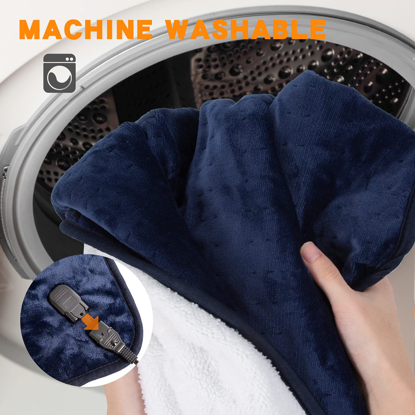 Amazon.com: Machine Washable Electric Car Blanket 12 Volt Heated Travel  Blanket Flannel Heating Throw for Car Truck SUV Van 40x55” with Controller  3 Heating Level Navy Blue : Automotive