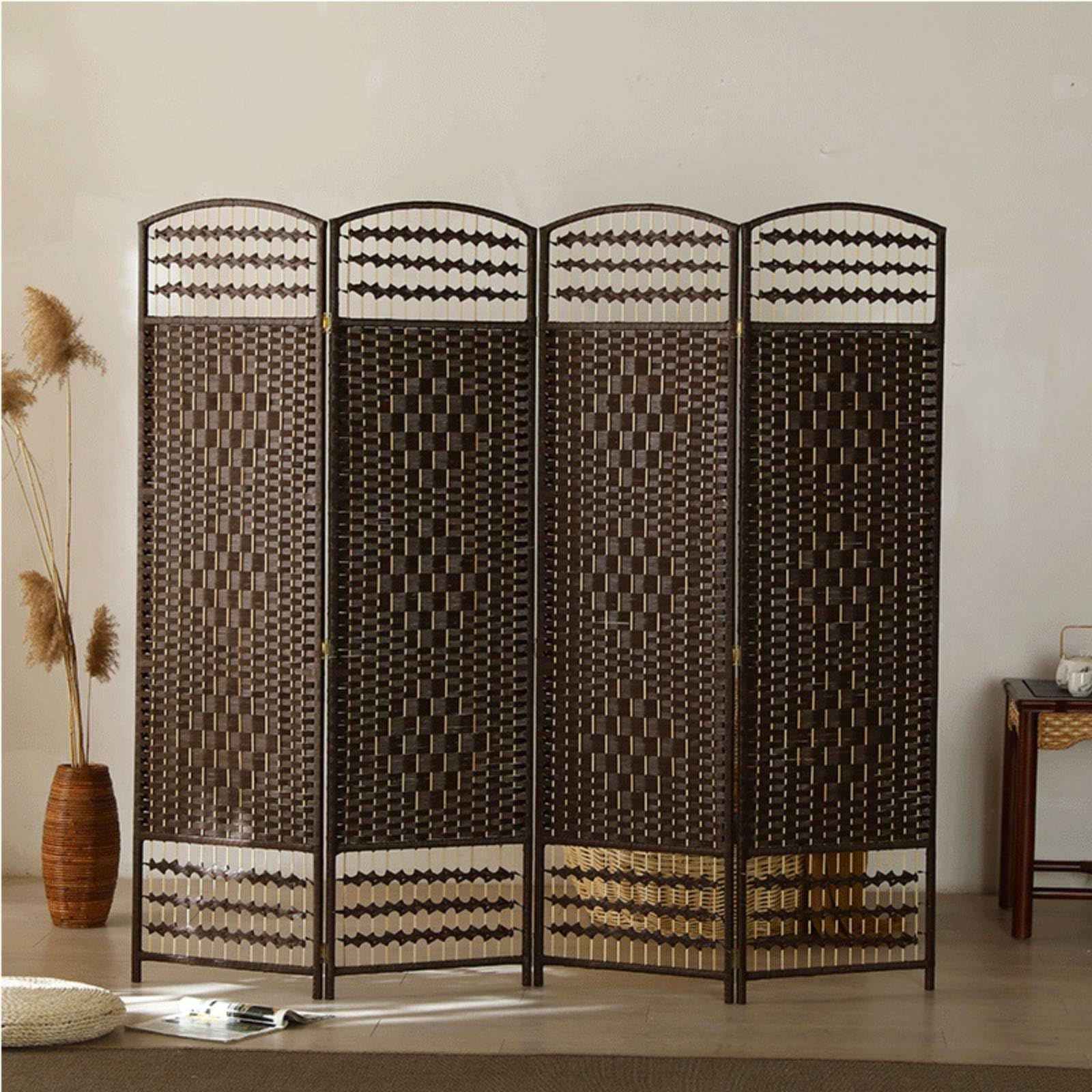 Divisorio Per Ambiente Pieghevole 4 Pannelli | CHOSENM Beige 88x180 Cm | Portatile Per Privacy E Ufficio - 2