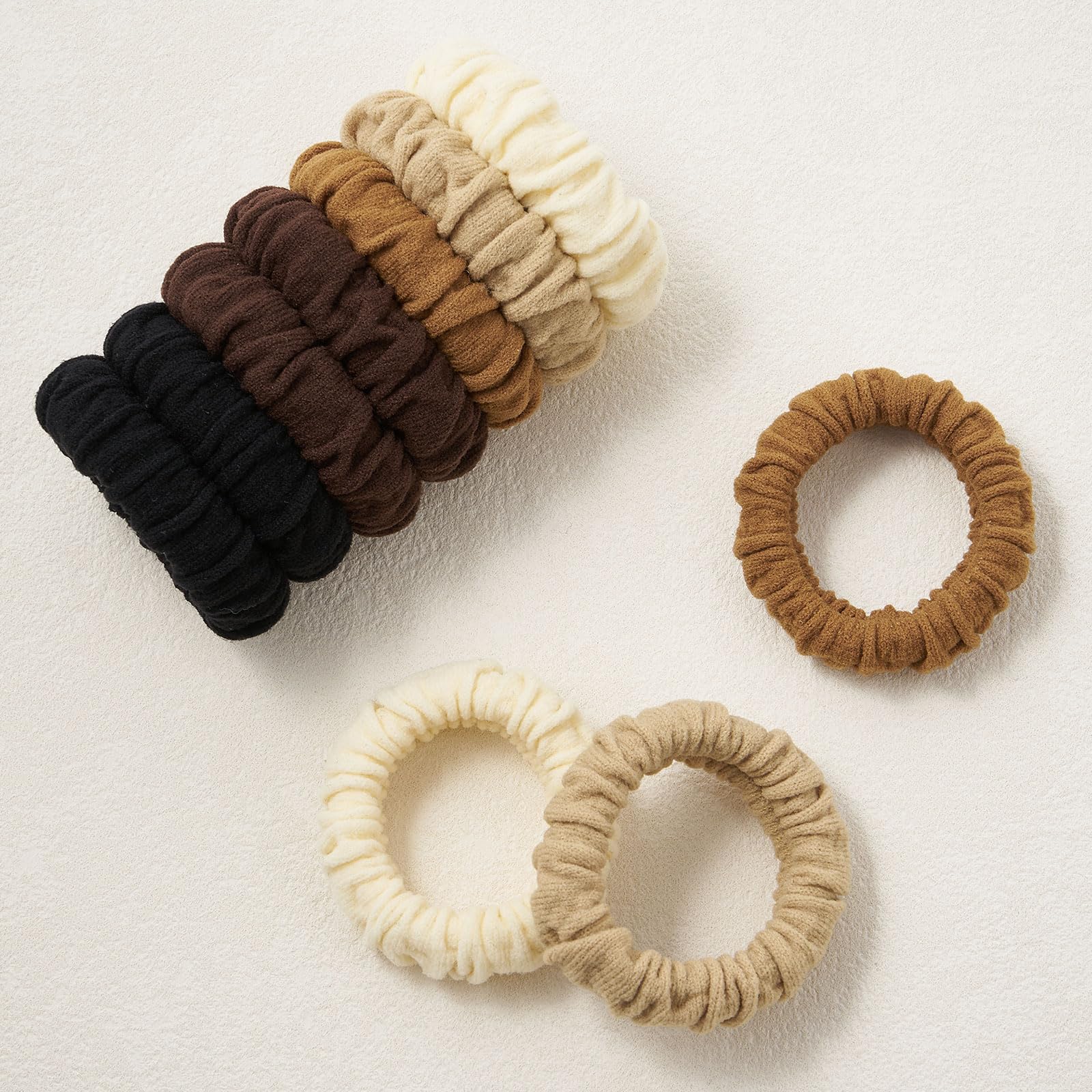 ZOUIQSS 10 Pcs No Damage Hair Ties Thick Hair Elastic Rubber Bands Hair Accessories Scrunchies Seamless for Women(Style8) - Image 4