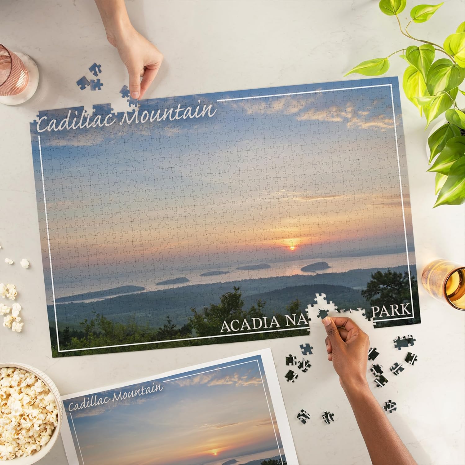 Lantern Press Acadia National Park, Maine, Cadillac Mountain 1000 Piece Jigsaw Puzzle for Adults, Made in USA with Reference Poster