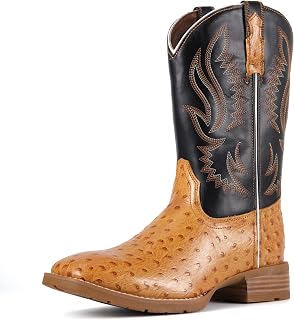 SUREWAY Cowboy Boots For Men Square Toe Western Boot