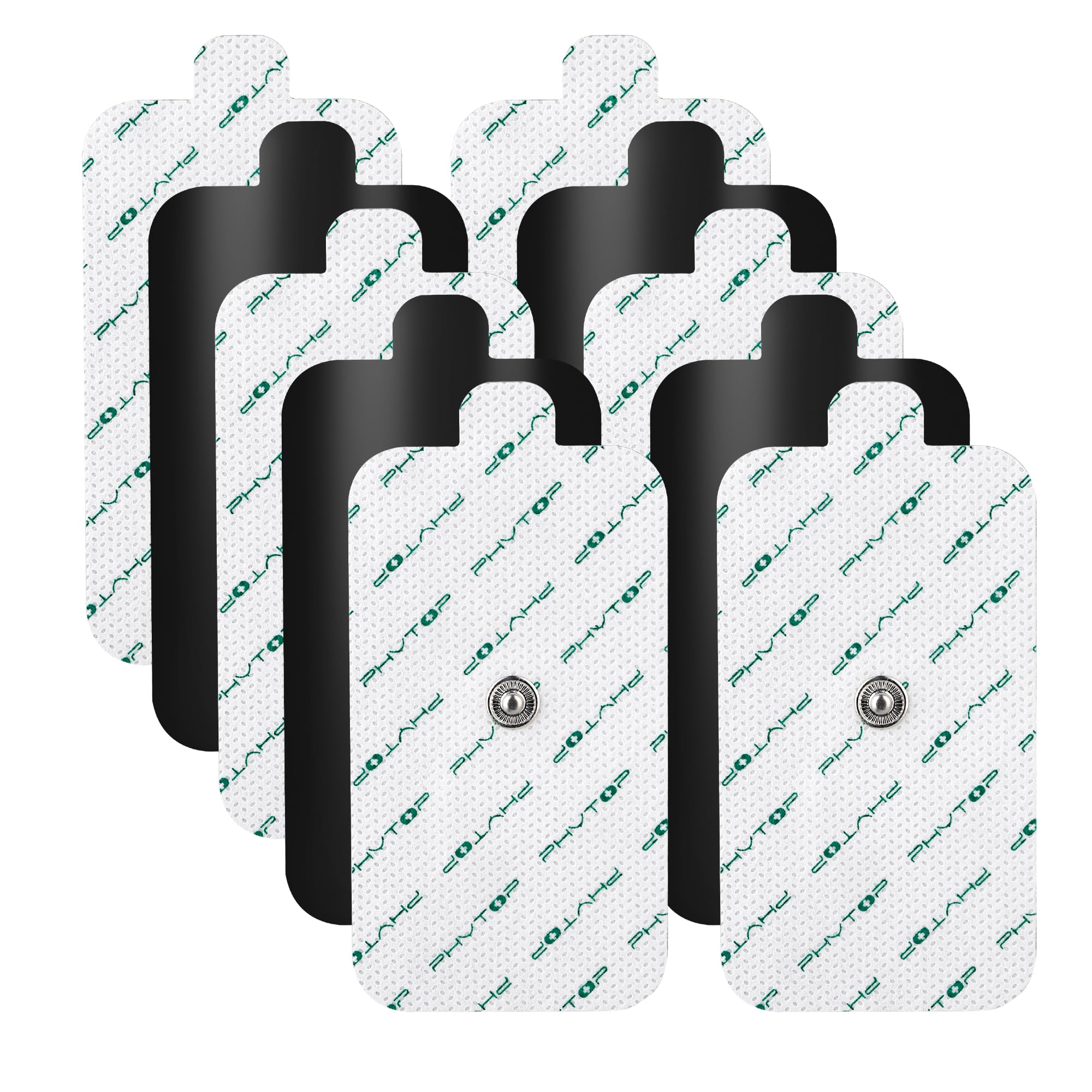 Parches Tens Electrodos 5x10cm con conexión de botón de 3,5 mm, Electrodos Tens Ems autoadhesivos reutilizables para masajeadores Tens y alivio del dolor muscular, 10 piezas