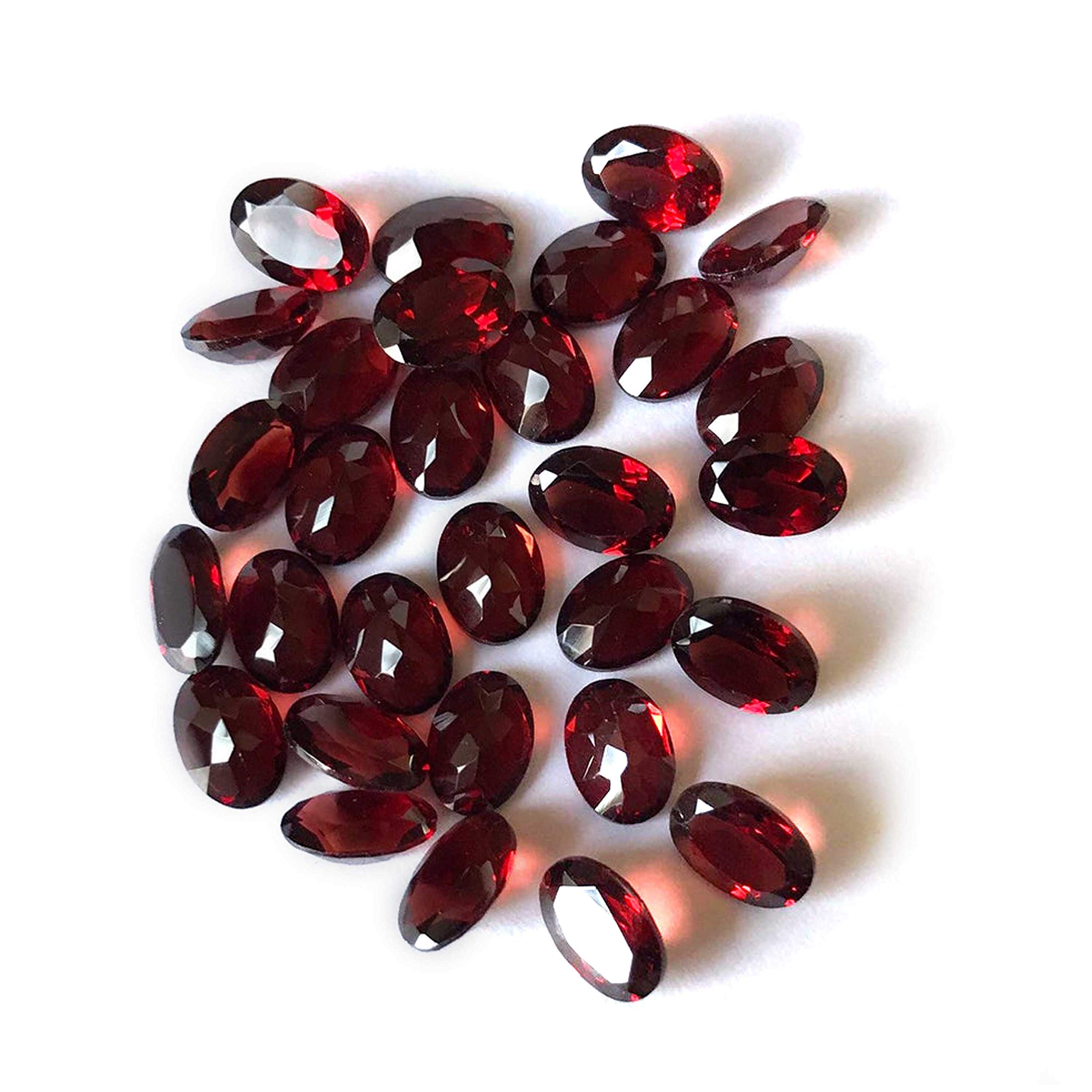 Lot de 20 pièces Naturel Grenat 6X4mm Forme Ovale À Facettes Coupe en Vrac pour La Fabrication De Bijoux | Qualité AAA calibrée Taille 6X4 mm Forme Ovale Pierres Semi-précieuses