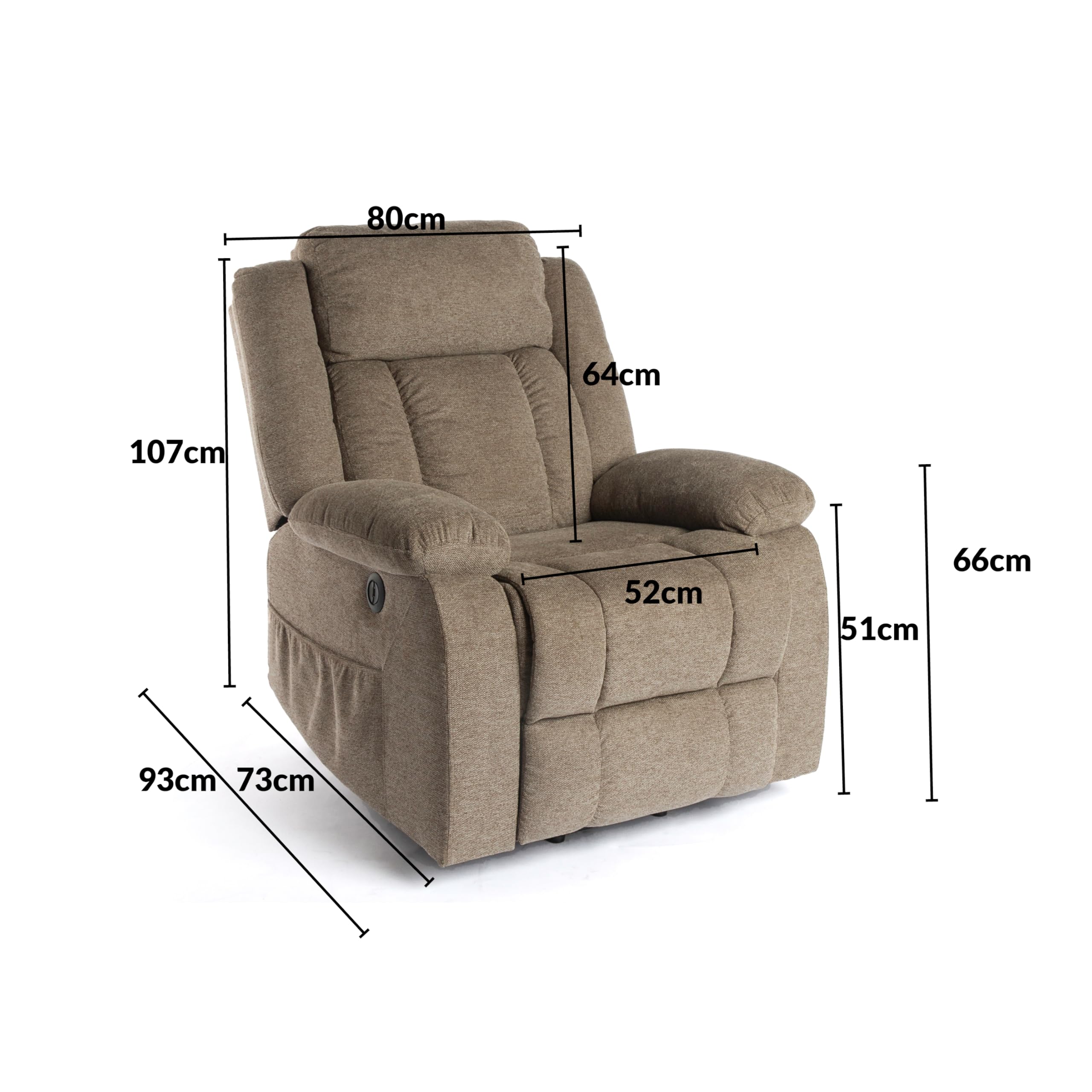 DUPI Sillón Relax Eléctrico California | Elevable y Reclinable con Motor | Fácil Montaje en 2 Minutos | Sistema Antivuelco | 100% Poliéster (Capuchino)