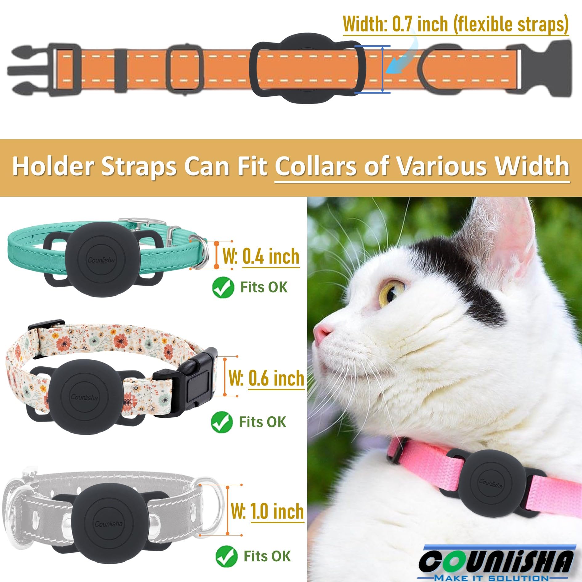 Supporto In Silicio Per Tracker Tractive (Modello 2024) – 2 Pezzi, Colore Nero, Proteggi Il GPS Del Tuo Cane