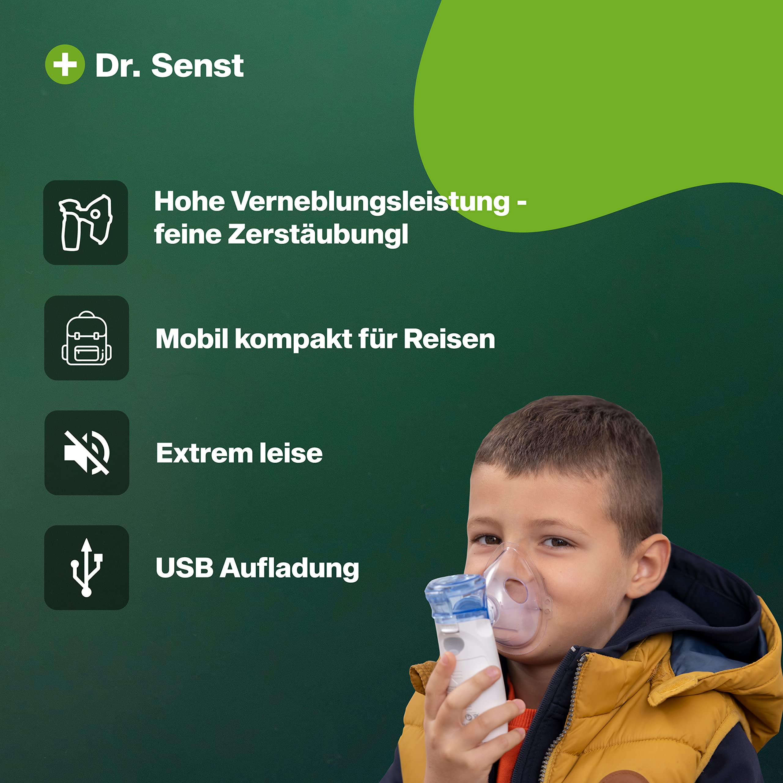 Inalatore portatile per bambini e adulti | Inalatore per malattie respiratorie con tecnologia a membrana oscillante | Nebulizzatore portatile regolabile, silenzioso