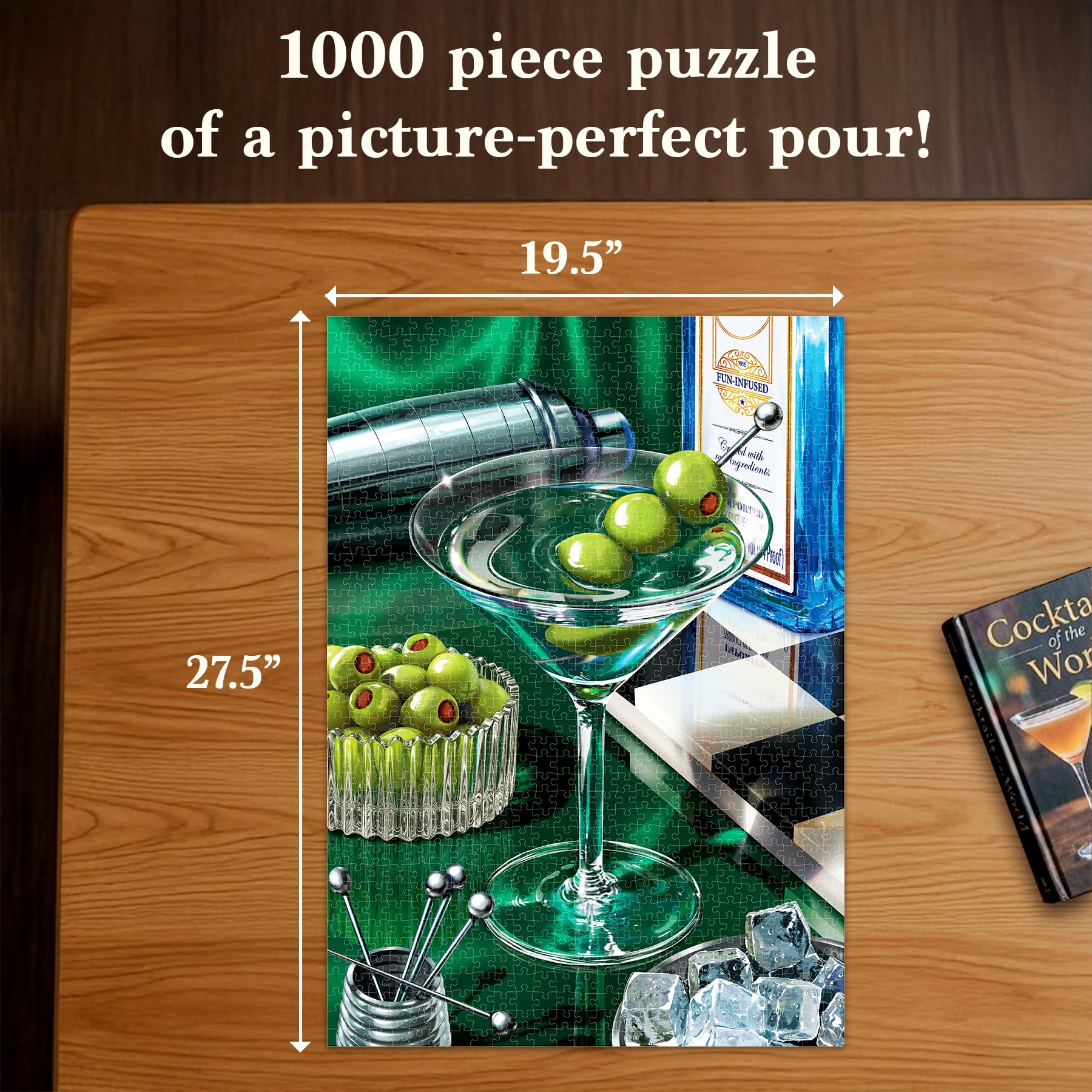 Jigsaw Puzzle 1000 Pieces - The Classic Martini, Cocktail Puzzle for Adults — Amazon image 2