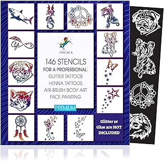 INGALA Juego de tatuajes artísticos con purpu...