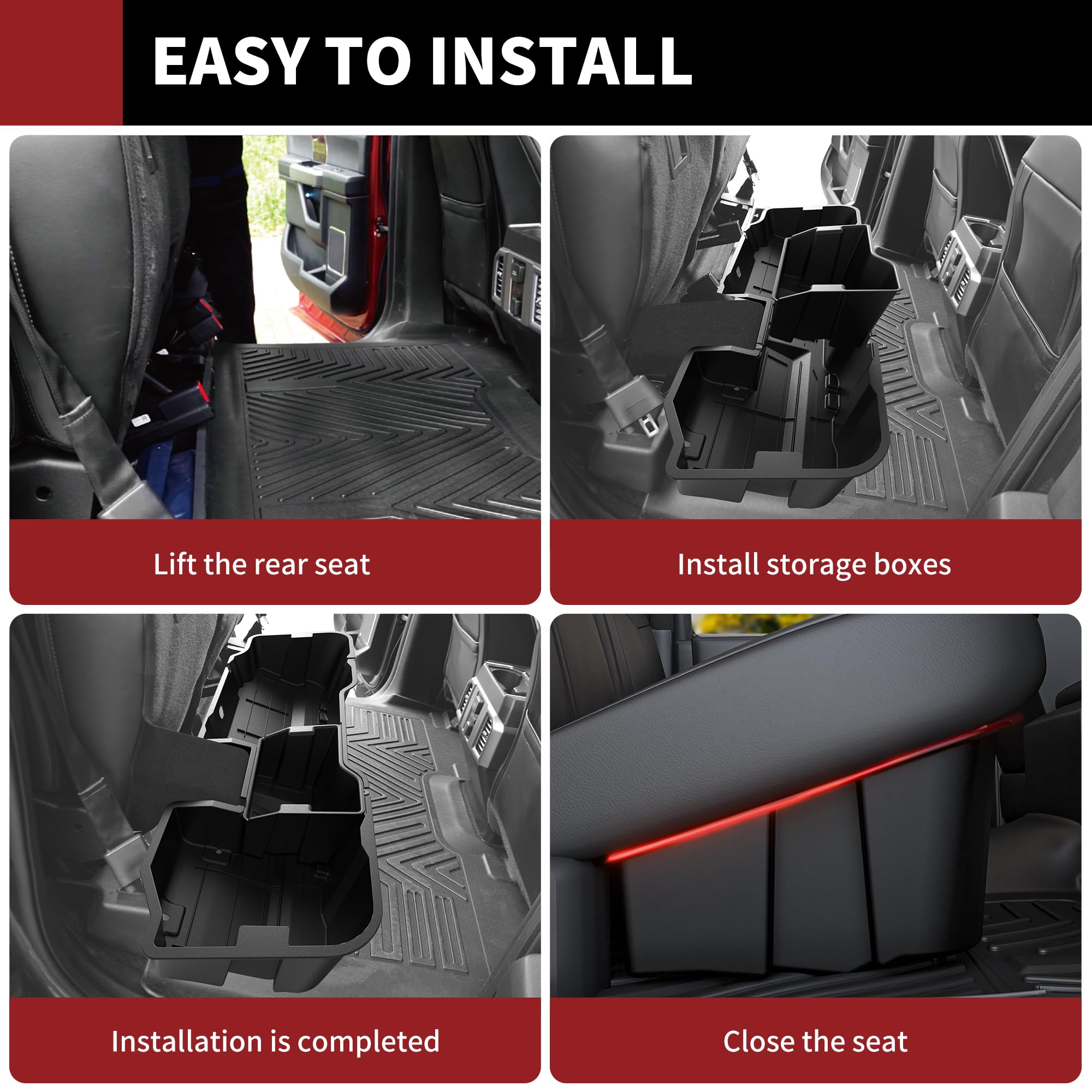 2025 Gmc Sierra 2500 Hd Accessories YITAMOTOR Under Seat Storage Box For  2019-2025 Chevy Silverado/GMC Sierra - Rear Seat Organizer Truck Organizer  Underseat