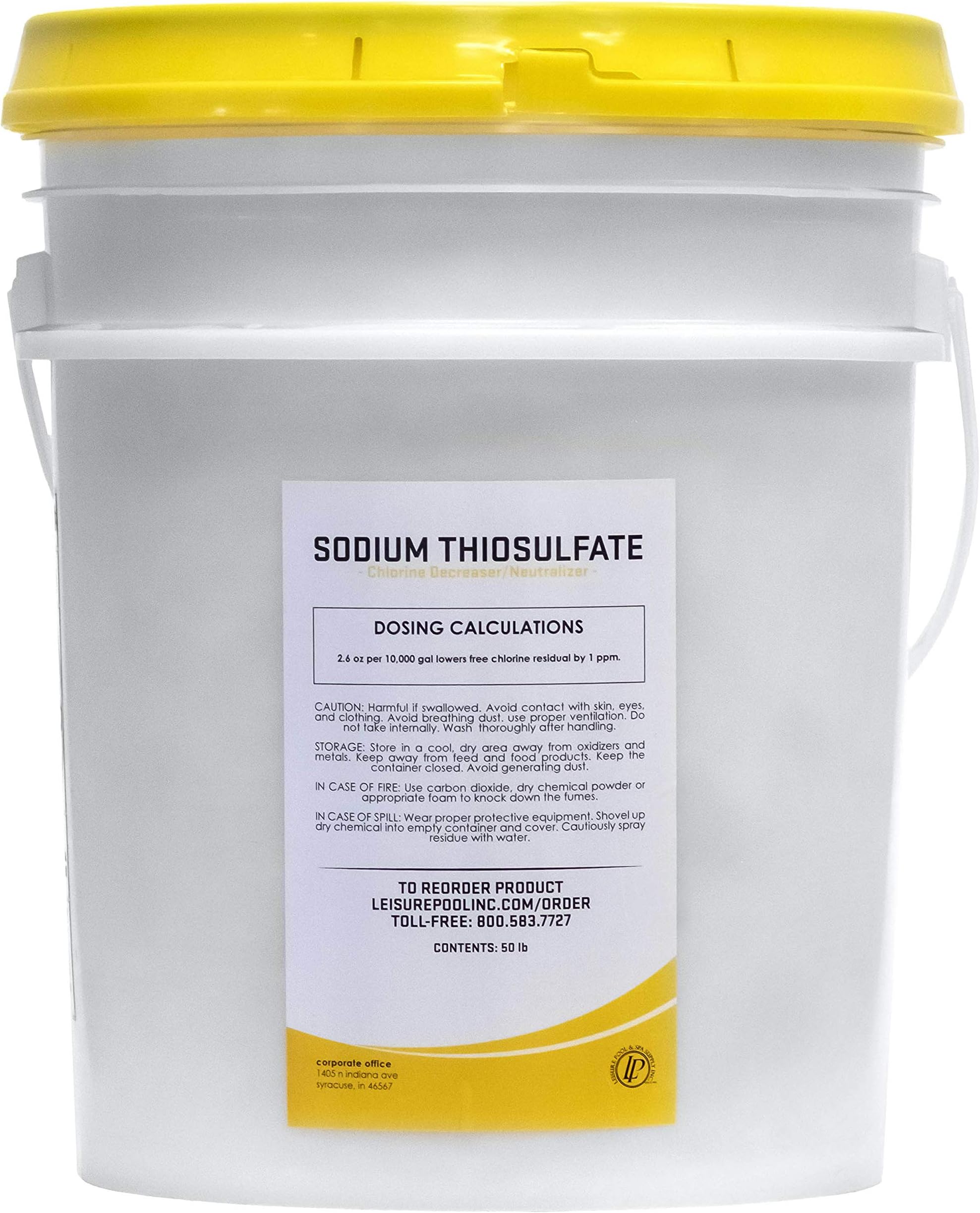Amazon.com : Leisure Pool 50 lb. Pail Chlorine Neutralizer (Sodium ...