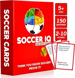 Soccer Trivia Card Game English League Version – 150 Soccer Trivia Questions, Best Soccer Gifts for Boys | Soccer Cards 2025 Soccer Games for Kids & Adults | EPL Soccer Cards Soccer Gift