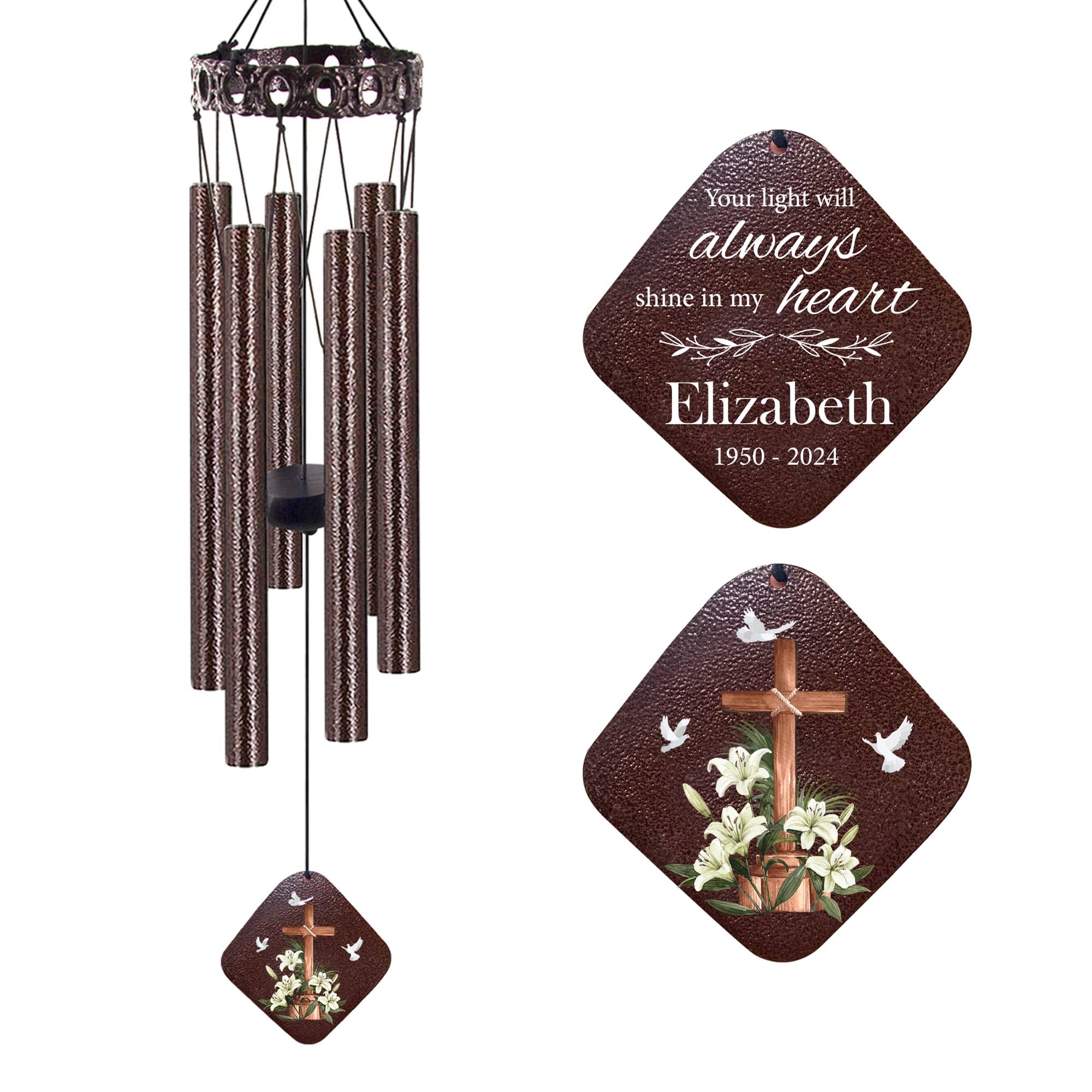 ASTARIN Personalized Memorial Wind Chimes, Customized Wind Chime for Loss of Loved One/Mother/Father, Wind Chimes for Outside Garden Decoration, Sympathy Gifts for Women/Man