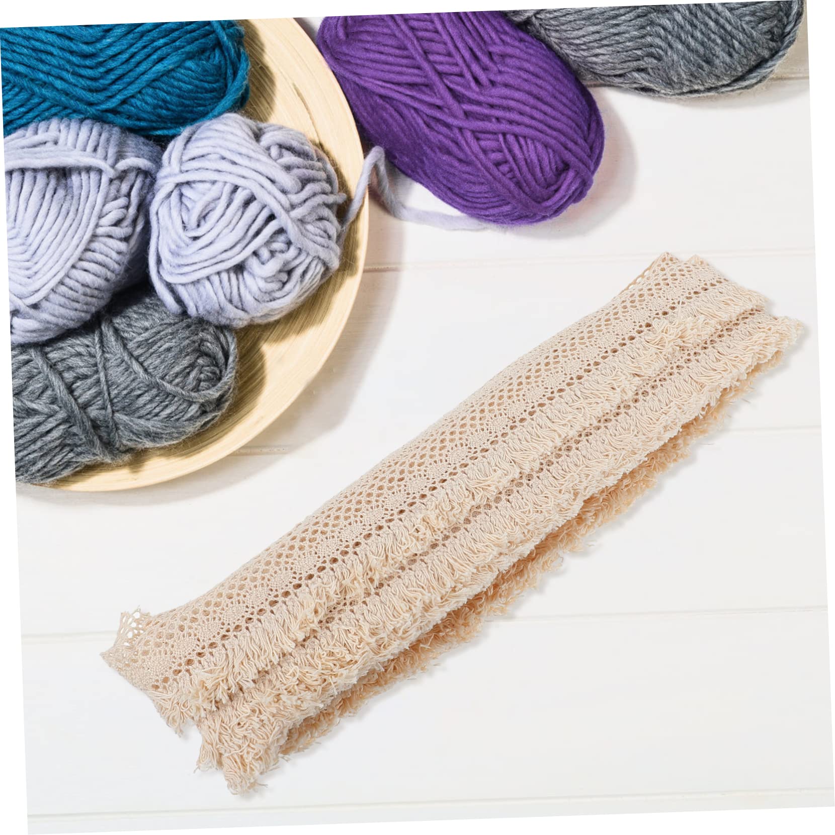 DOITOOL 3 Piezas Cinta de Encaje de Algodón con Flecos para Manualidades Ribete Decorativo para Ropa y Cortinas de Yardas Material para Proyectos Diy y Decoración de Hogar