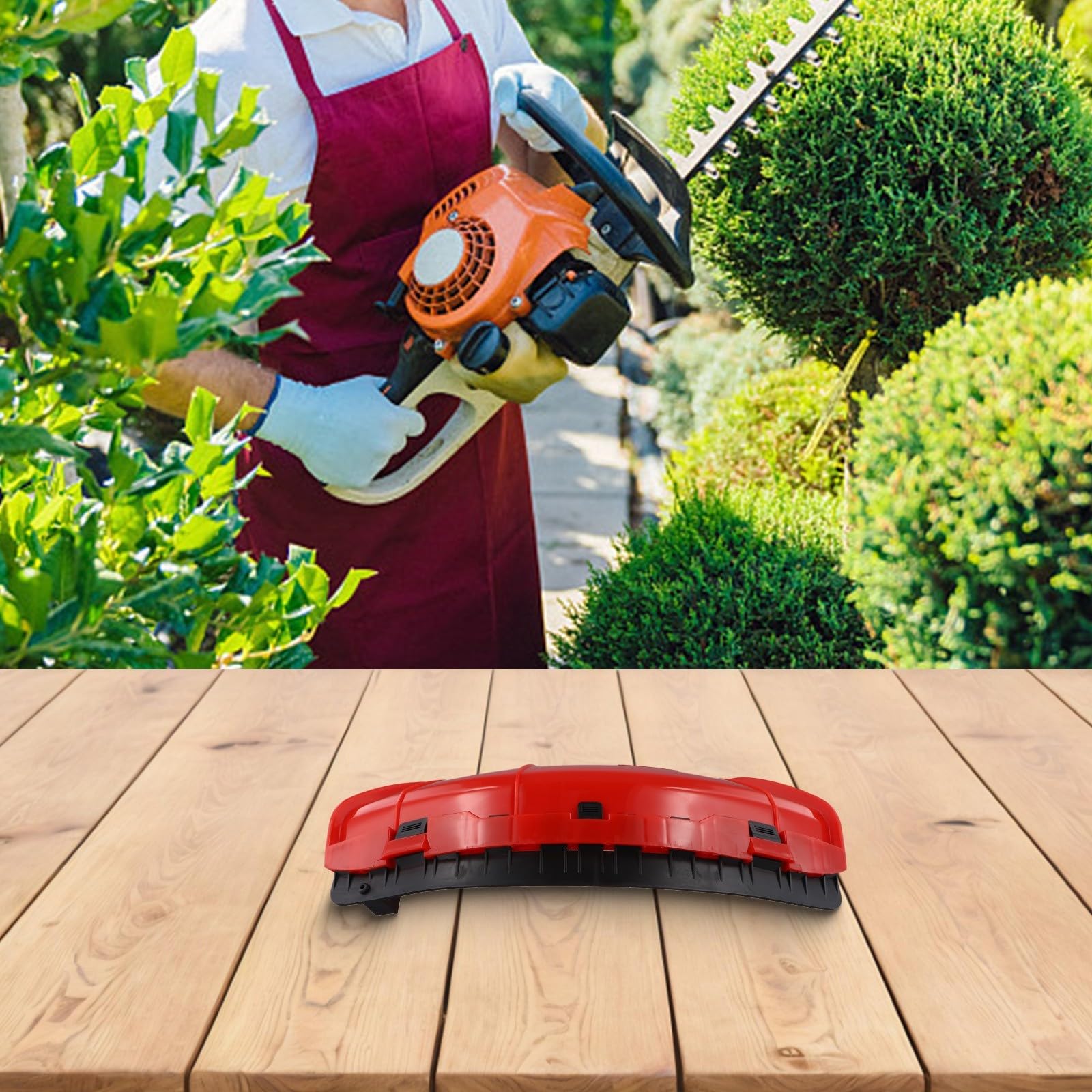 Cubierta protectora para desbrozadora de hilo y cepillo, material con conector de metal y compatibilidad de tubo de eje de 28 mm, para una fácil instalación al aire libre, accesorio de equipo