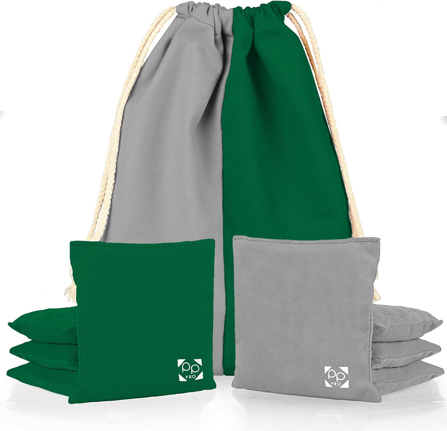 Professional Cornhole Bags - Set of 8 Regulation All Weather Double Sided - Sticky Side/Slick Side Bean Bags for Pro Corn Hole Game