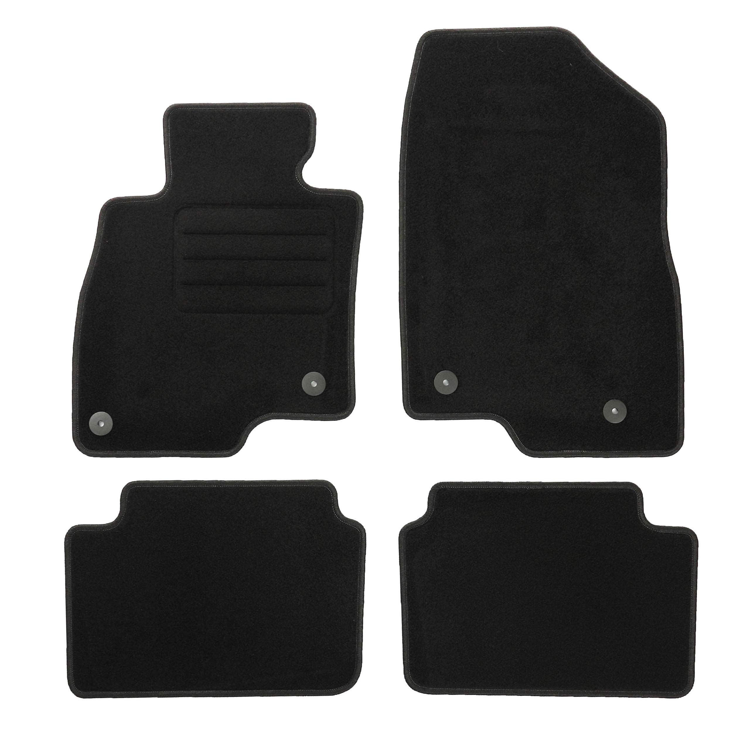SERIE 4 TAPPETI - TAPPETINI IN MOQUETTE NERI PER MEGANE III BERLINA 2008 AL 2016