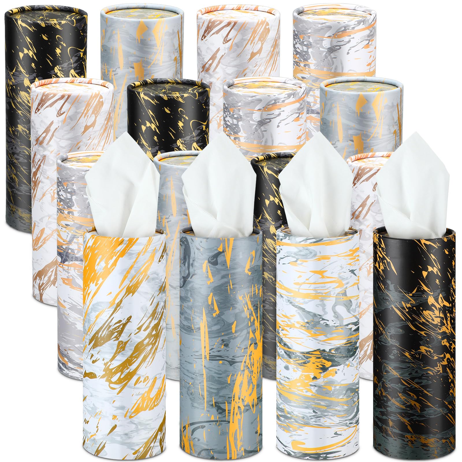 Thenshop 16 Pack Car Tissue Holder 3 Ply Facial Tissue Bulk Marble Modern