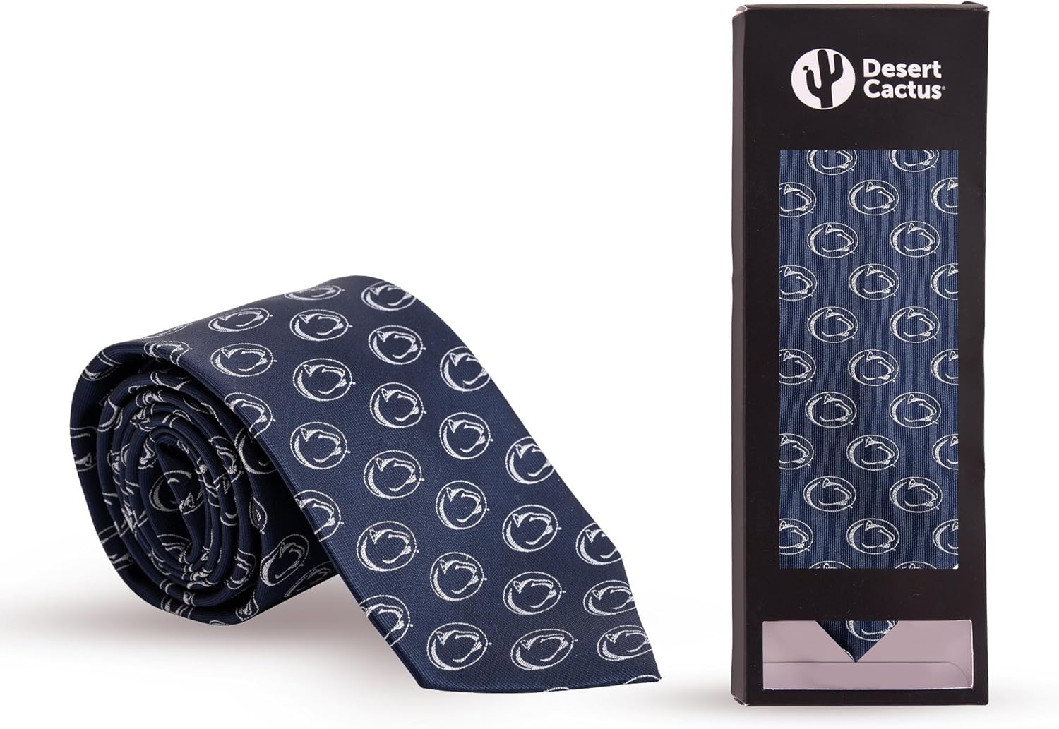 Desert Cactus Penn State University Neck Tie PSU Nittany Lions 100% Polyester Necktie with Logo, Officially Licensed (Style B) - Image 4