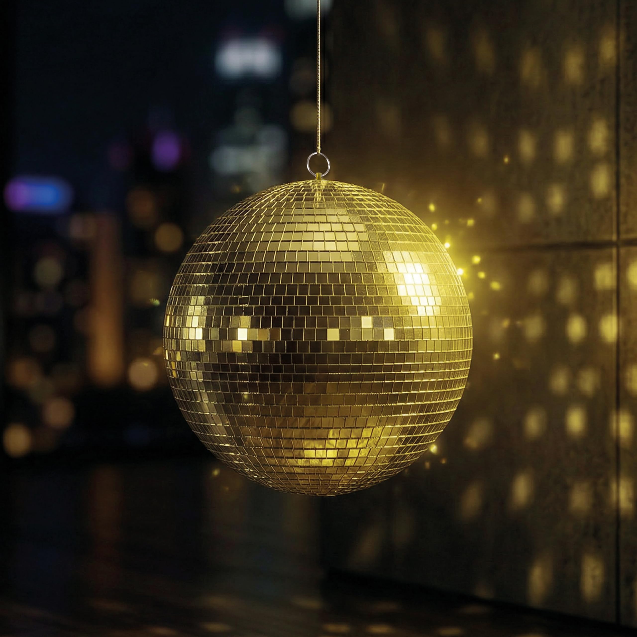 P'tit Clown - 24284 - Boule à Facettes - Ø 30 cm - Indispensable pour Vos Soirées Disco ! - Polystyrène - Or