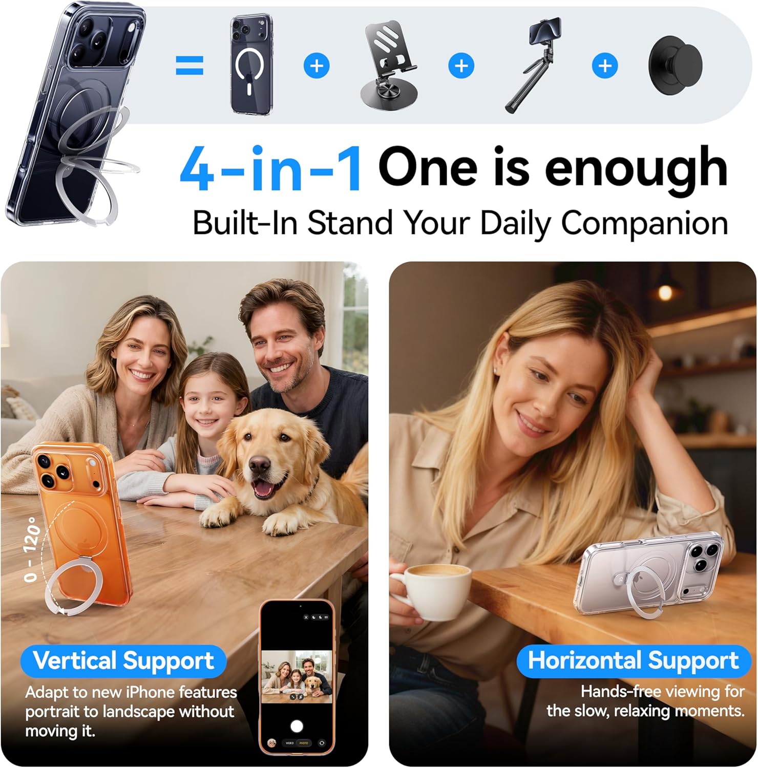 CASEKOO Ultra Magnetic Stand for iPhone 17 Pro Max Case Clear [Compatible with MagSafe] [16FT Military-Grade Protection] Transparent Slim Phone Ring 17 Pro Max Phone Cover 6.9 inch, Clear - Image 3