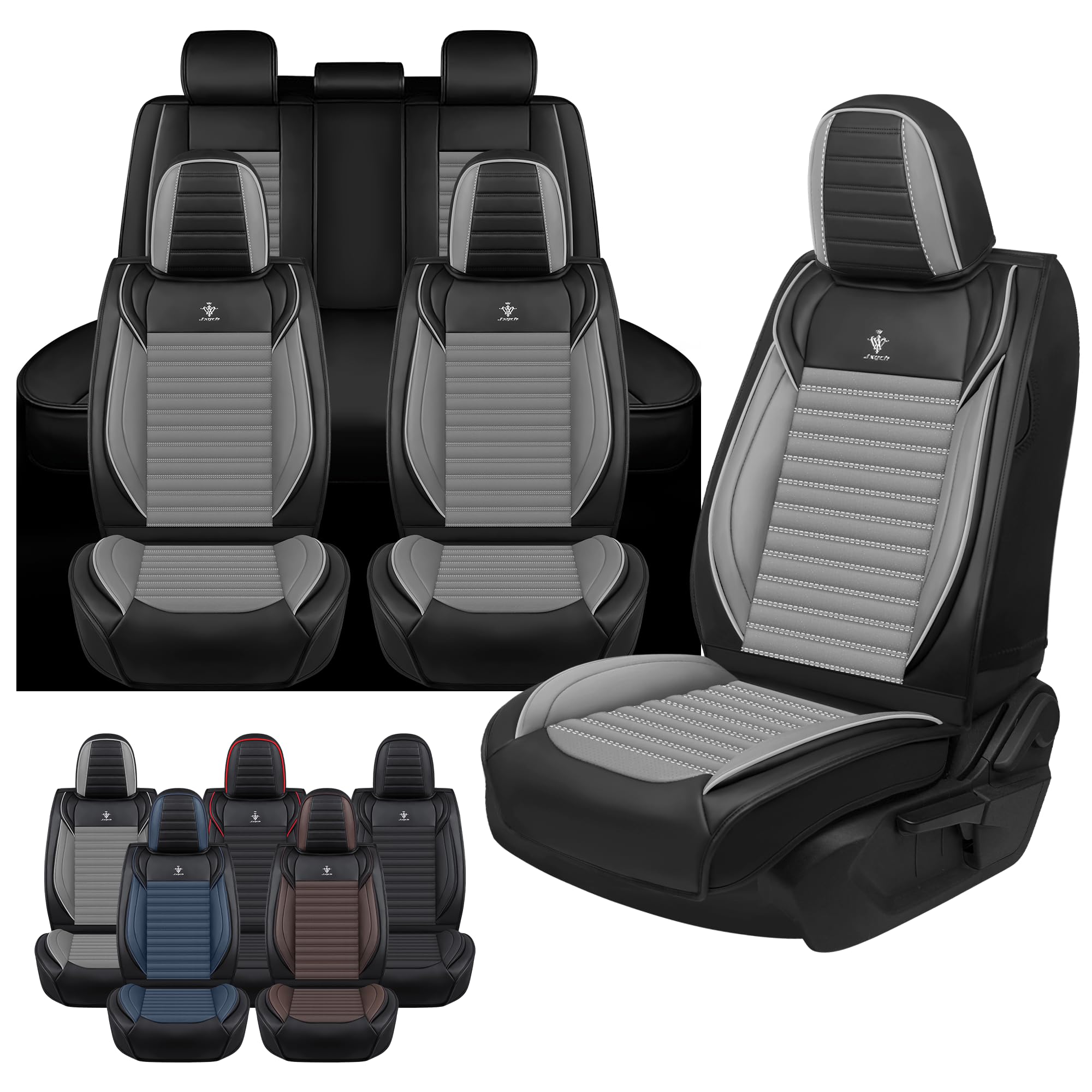 UEO ㅤ Car Seat Covers for Mazda CX-30 2020-2025 Nappa Leather Vehicle Seat Protector, Anti-Slip Waterproof Breathable Easy to Install, Auto Interior